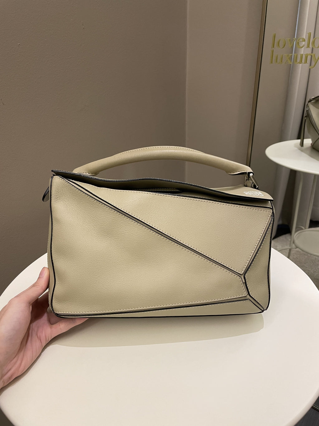 Loewe Puzzle Bag Beige Grainy Calfskin