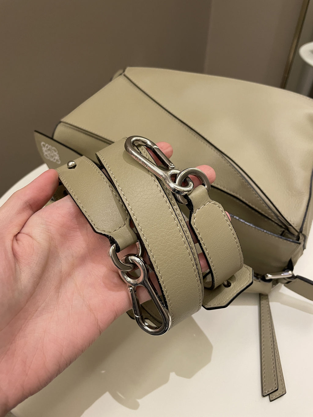 Loewe Puzzle Bag Beige Grainy Calfskin