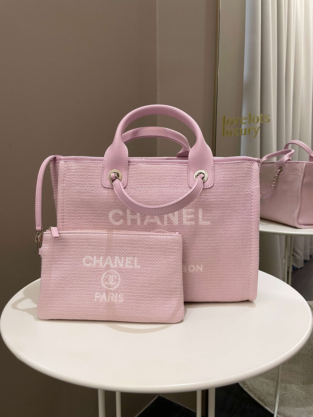 Chanel 22B Deauville Shopper Tote Sweet Pink