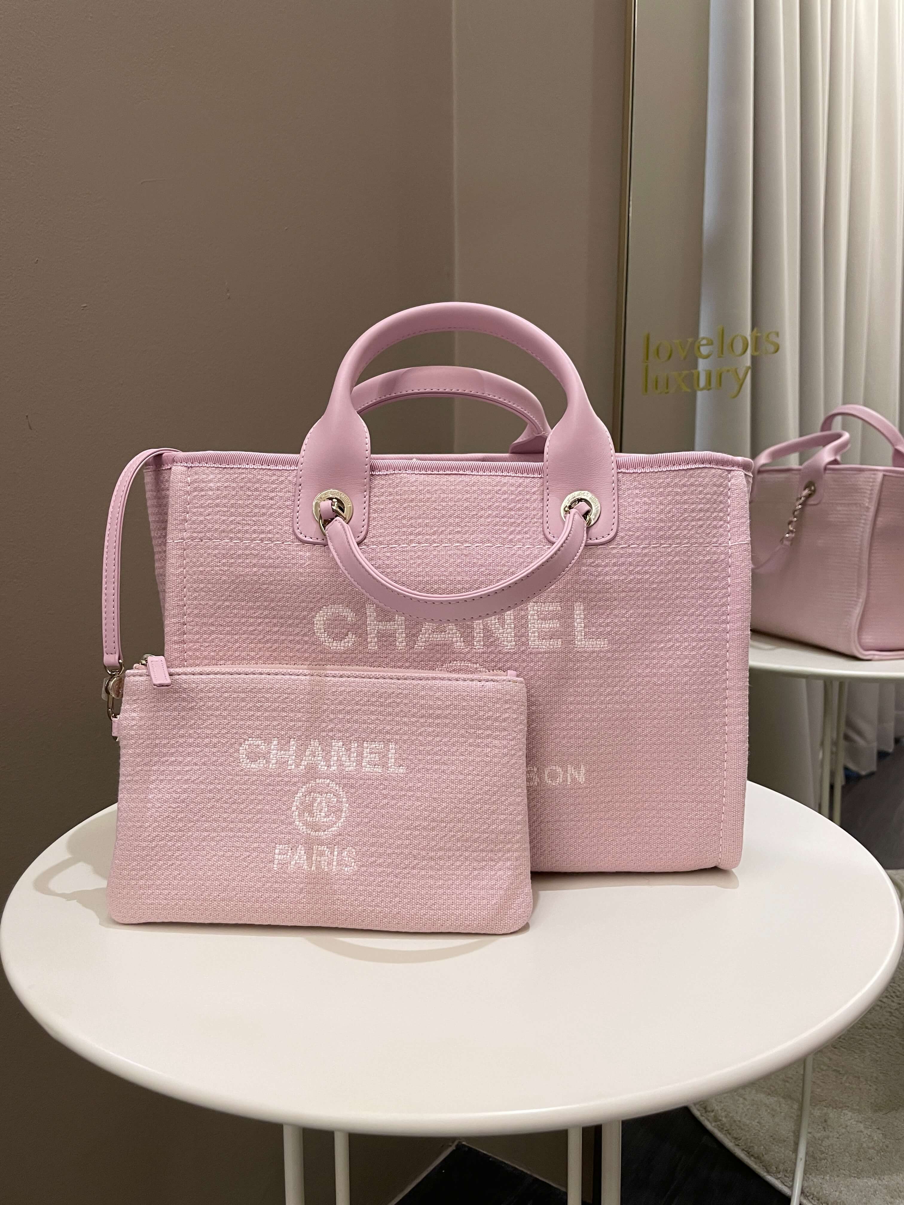 Chanel 22B Deauville Shopper Tote Sweet Pink