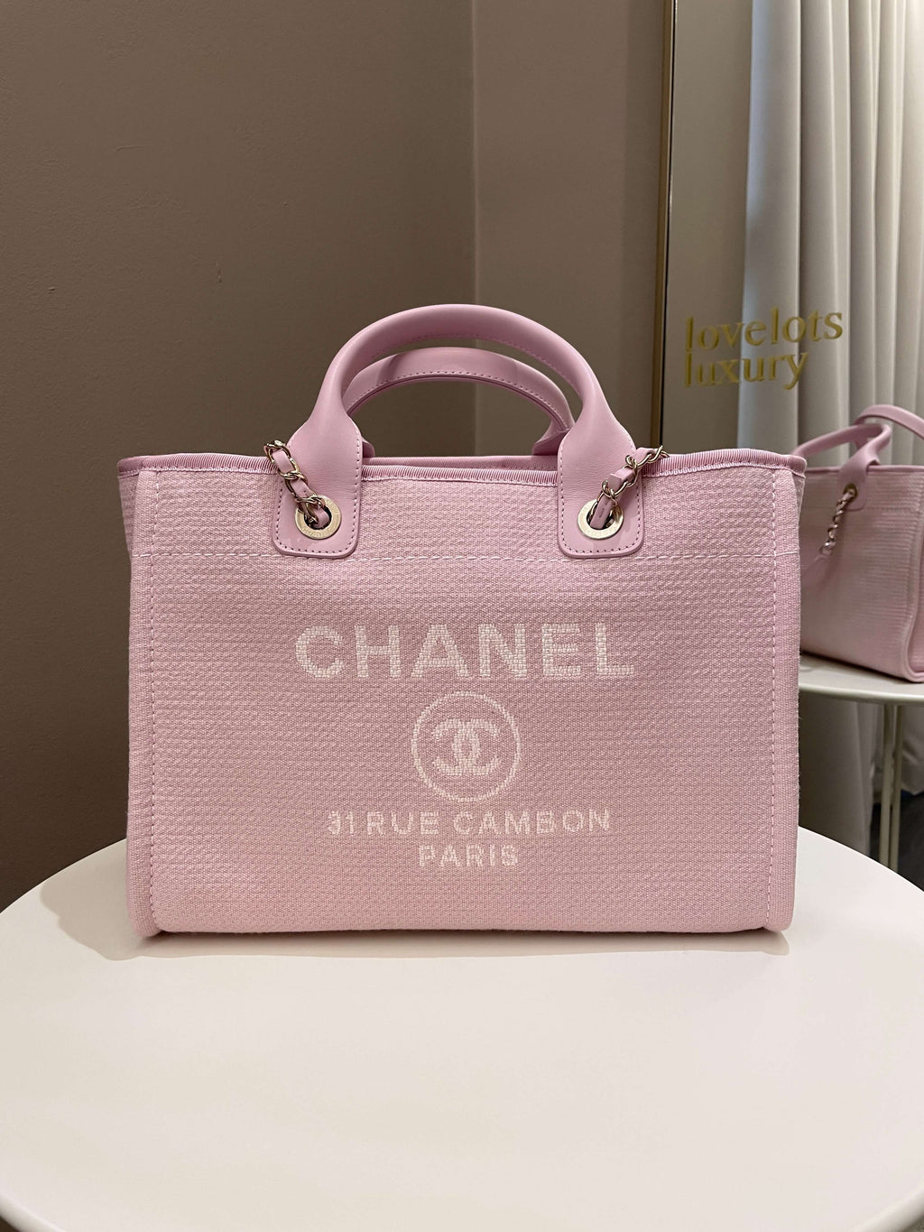 Chanel 22B Deauville Shopper Tote Sweet Pink