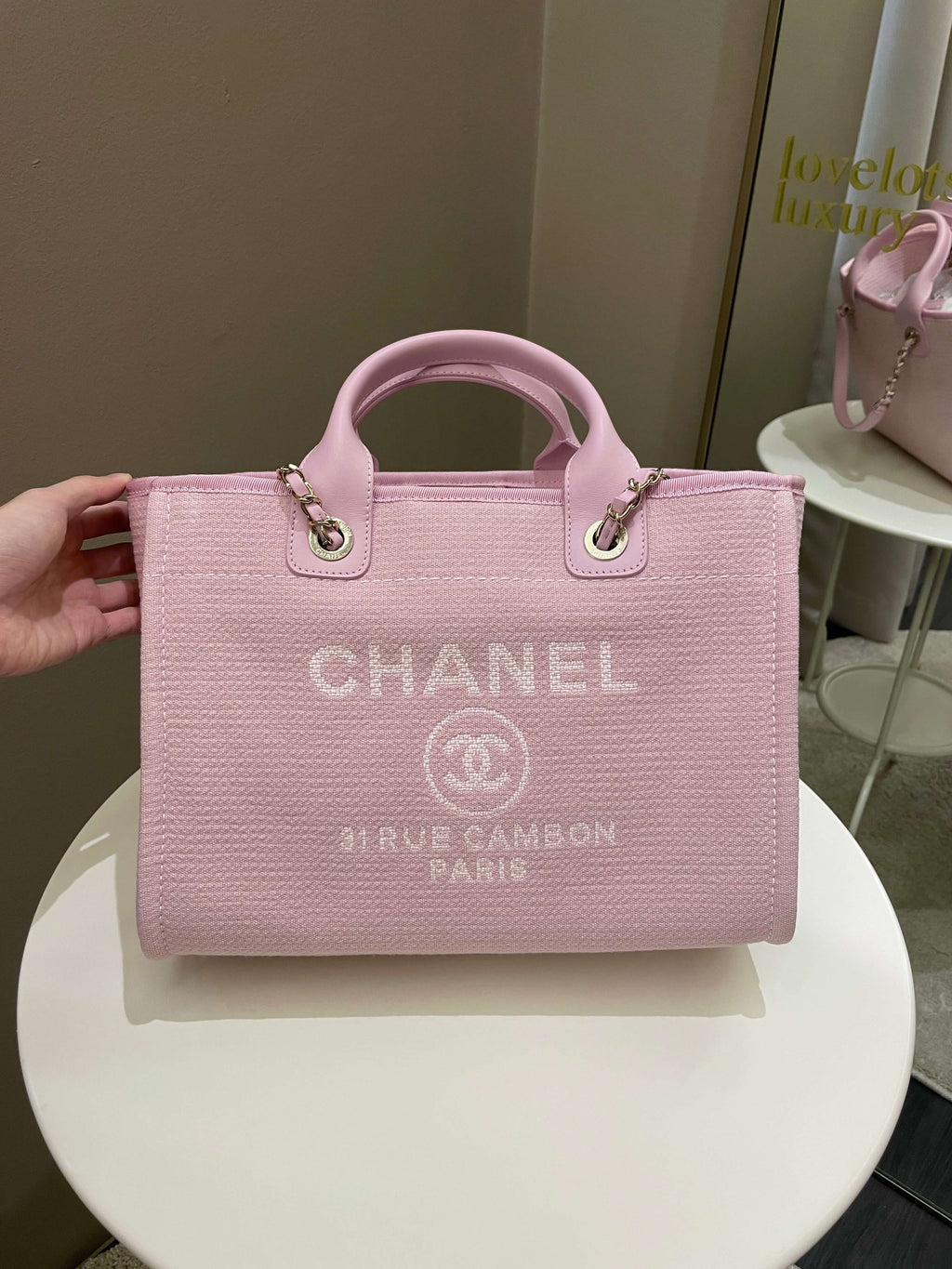 Chanel 22B Deauville Shopper Tote Sweet Pink