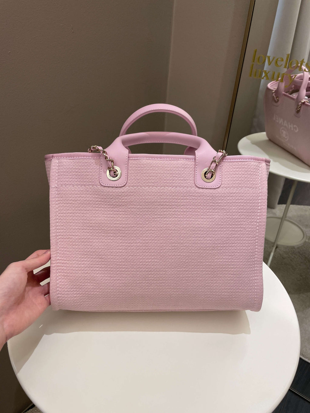 Chanel 22B Deauville Shopper Tote Sweet Pink