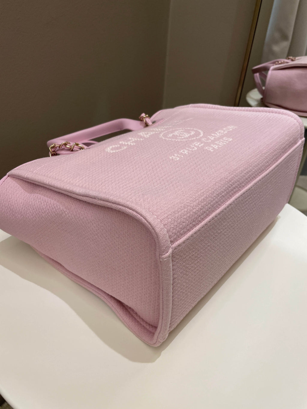 Chanel 22B Deauville Shopper Tote Sweet Pink