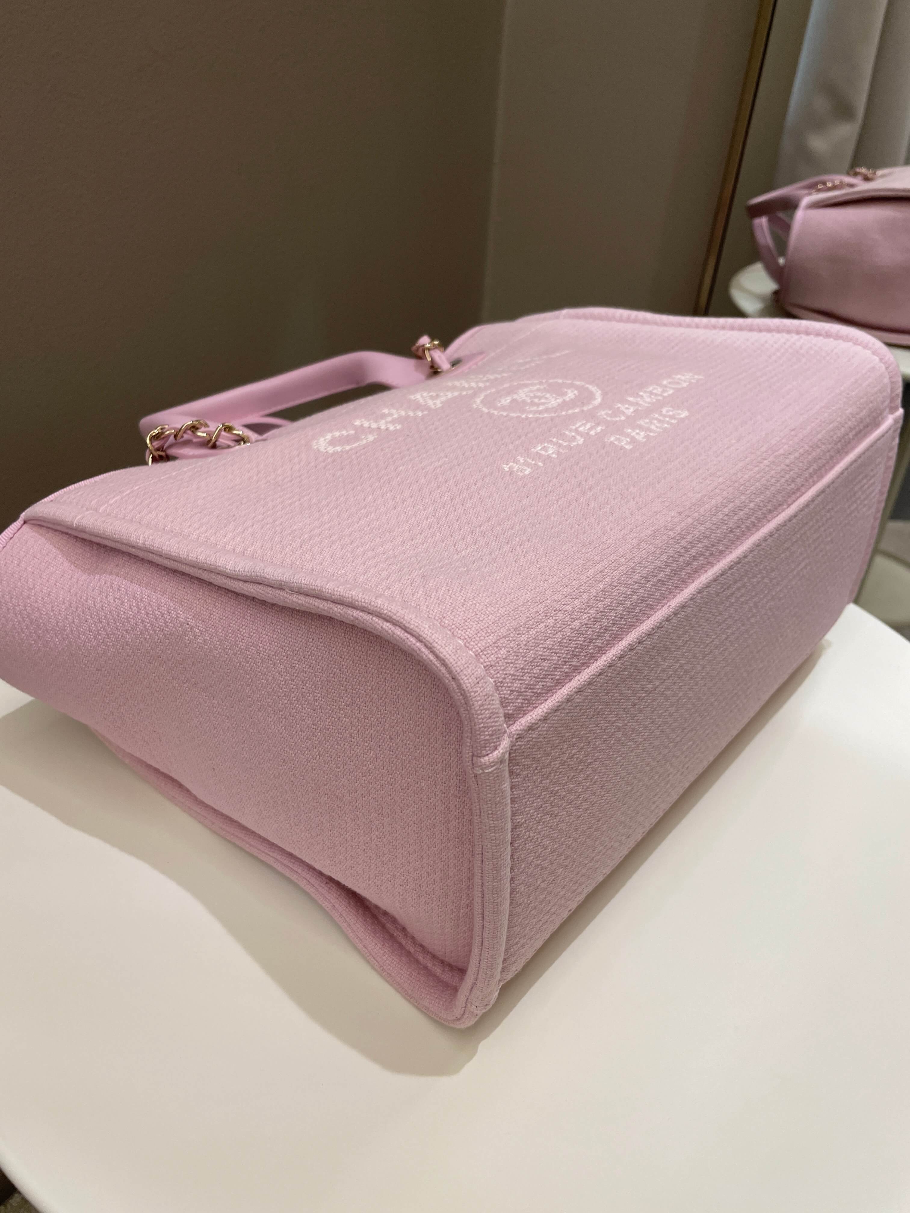 Chanel 22B Deauville Shopper Tote Sweet Pink