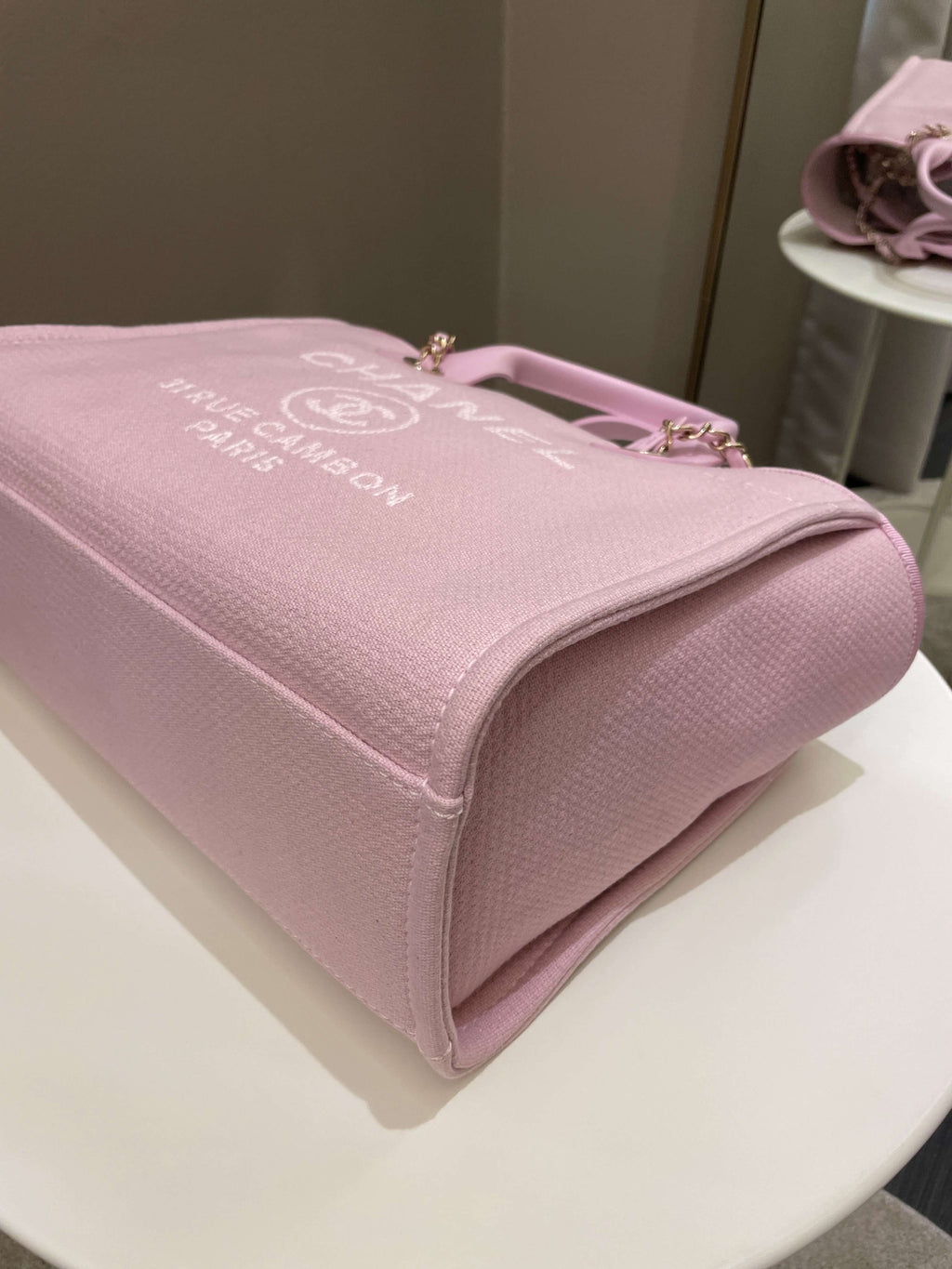 Chanel 22B Deauville Shopper Tote Sweet Pink