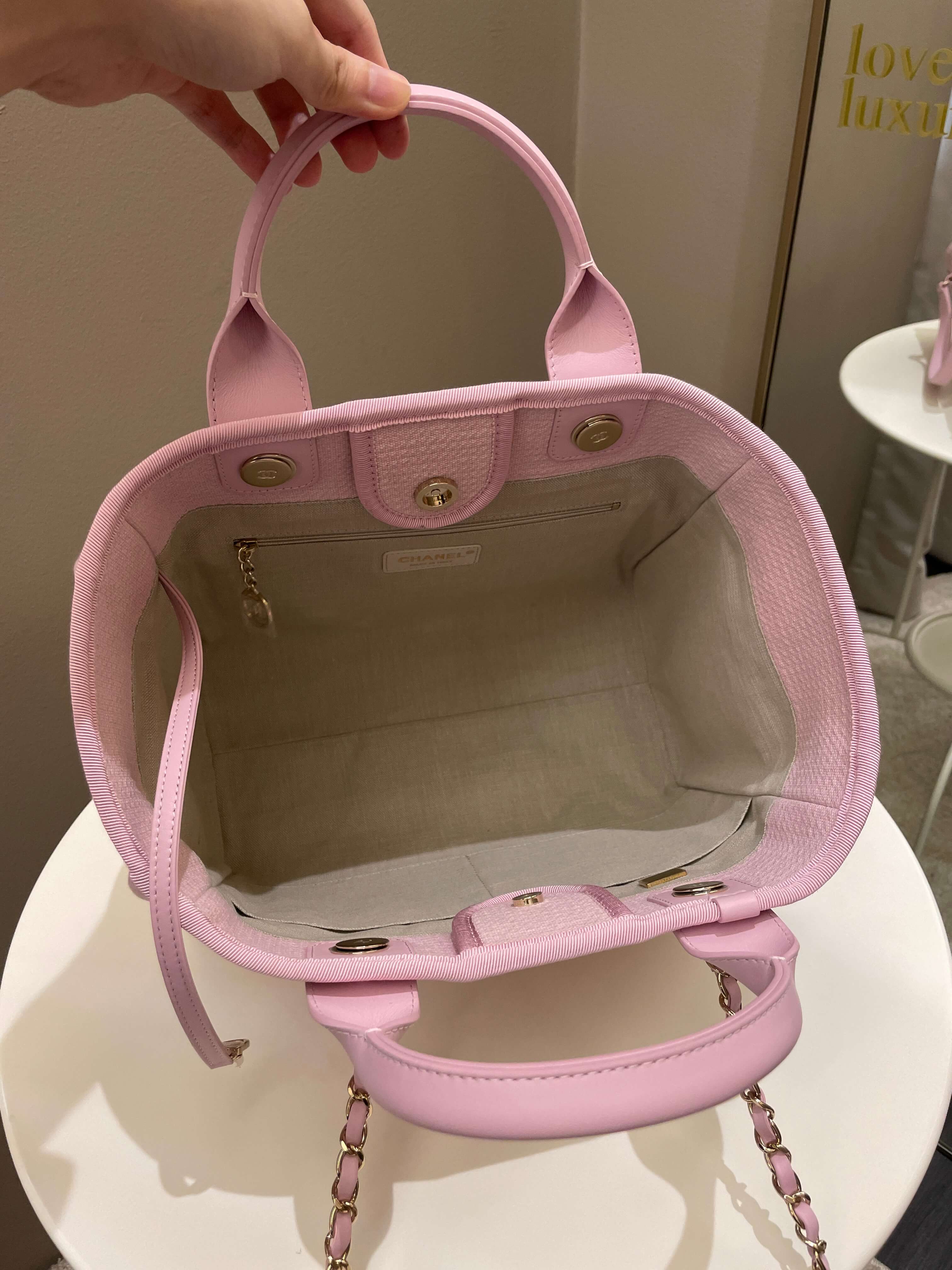 Chanel 22B Deauville Shopper Tote Sweet Pink