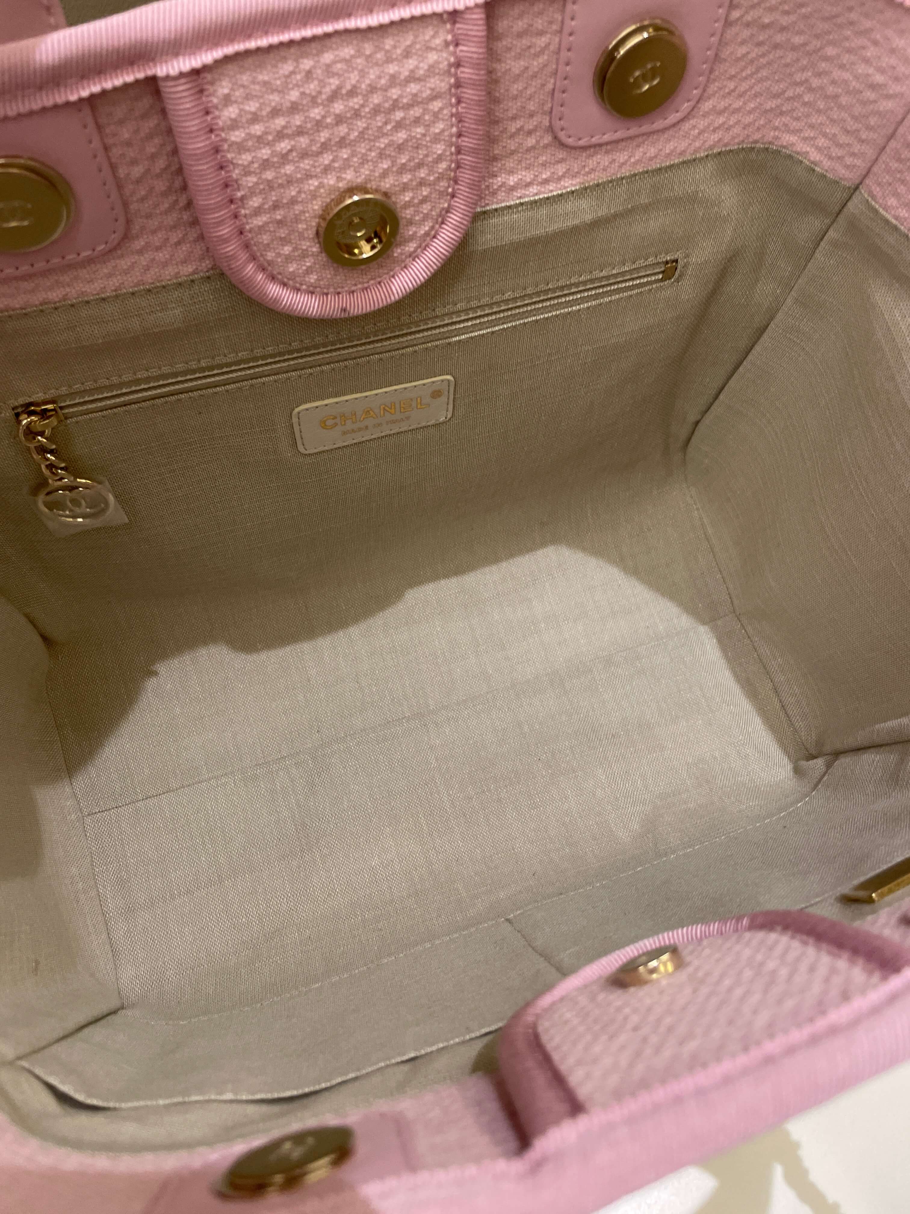 Chanel 22B Deauville Shopper Tote Sweet Pink