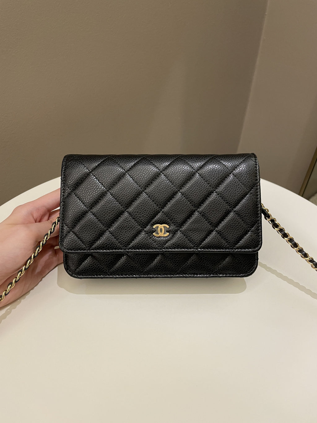 Chanel Classic Quilted Wallet on Chain Black Caviar