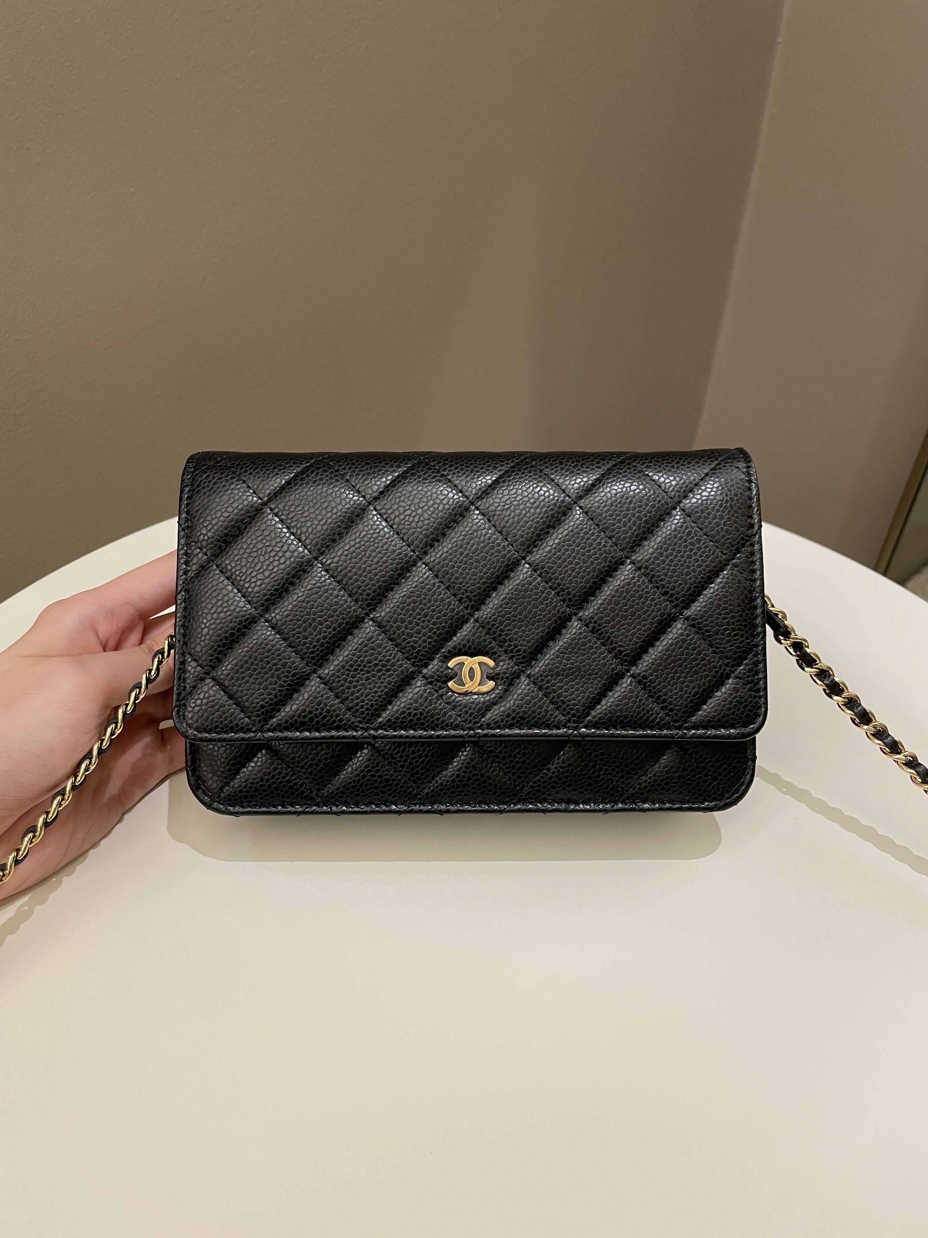 Chanel Classic Quilted Wallet on Chain Black Caviar