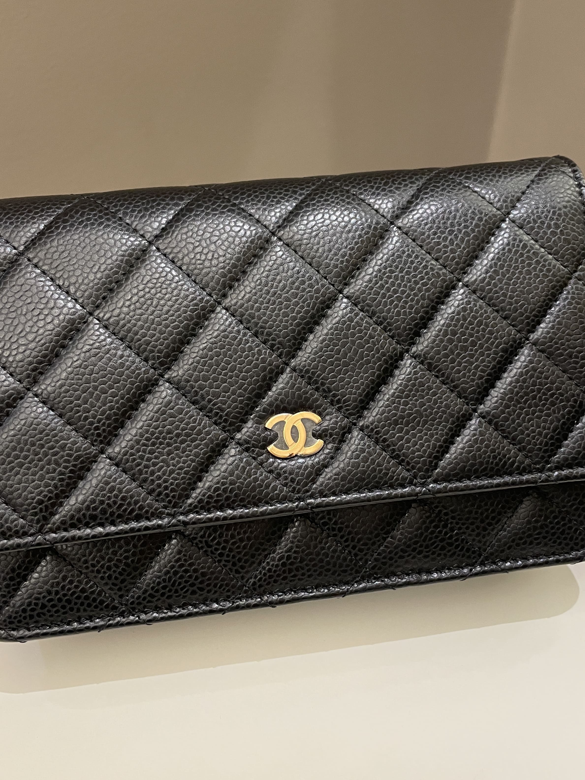 Chanel Classic Quilted Wallet on Chain Black Caviar