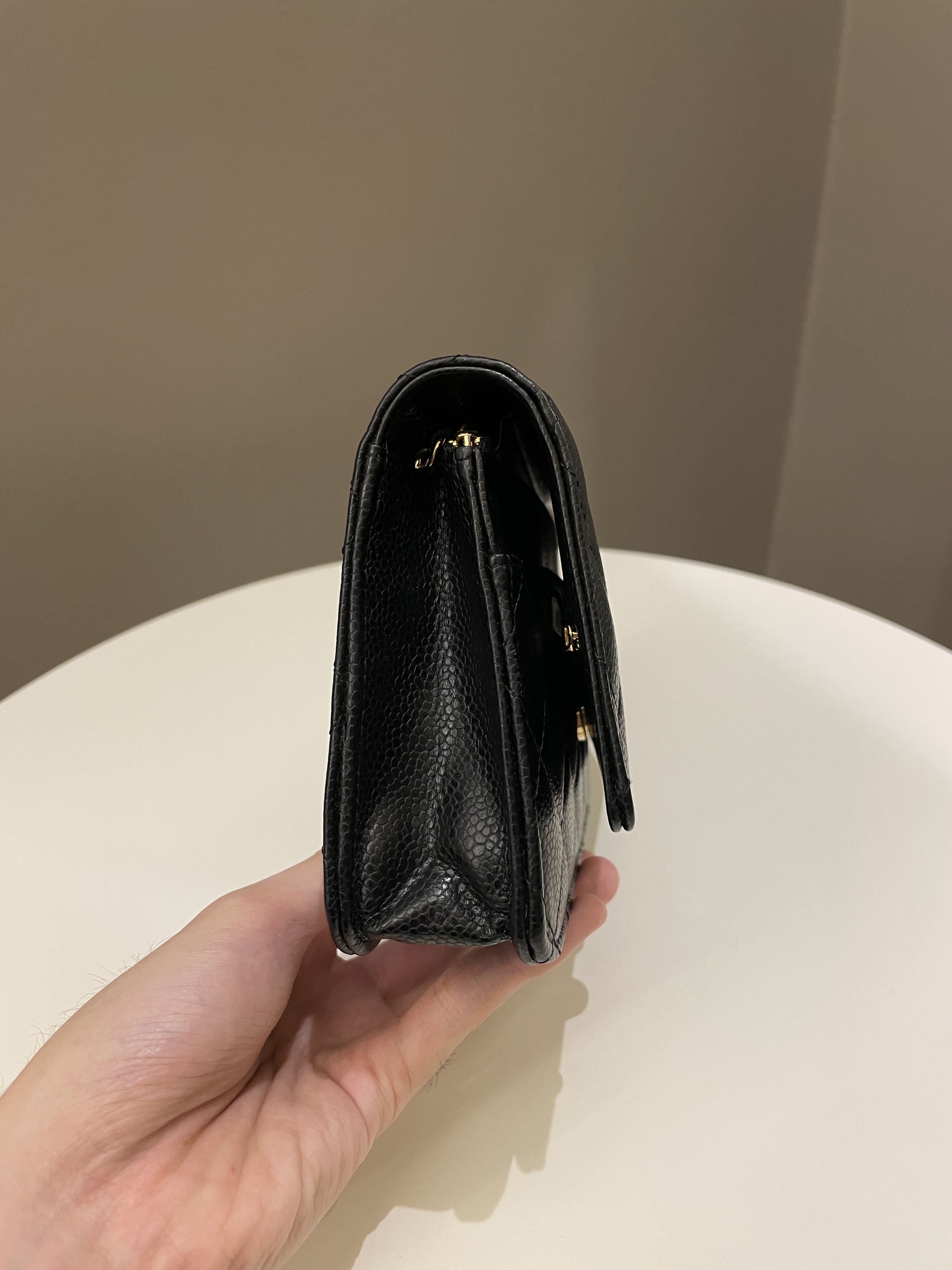 Chanel Classic Quilted Wallet on Chain Black Caviar