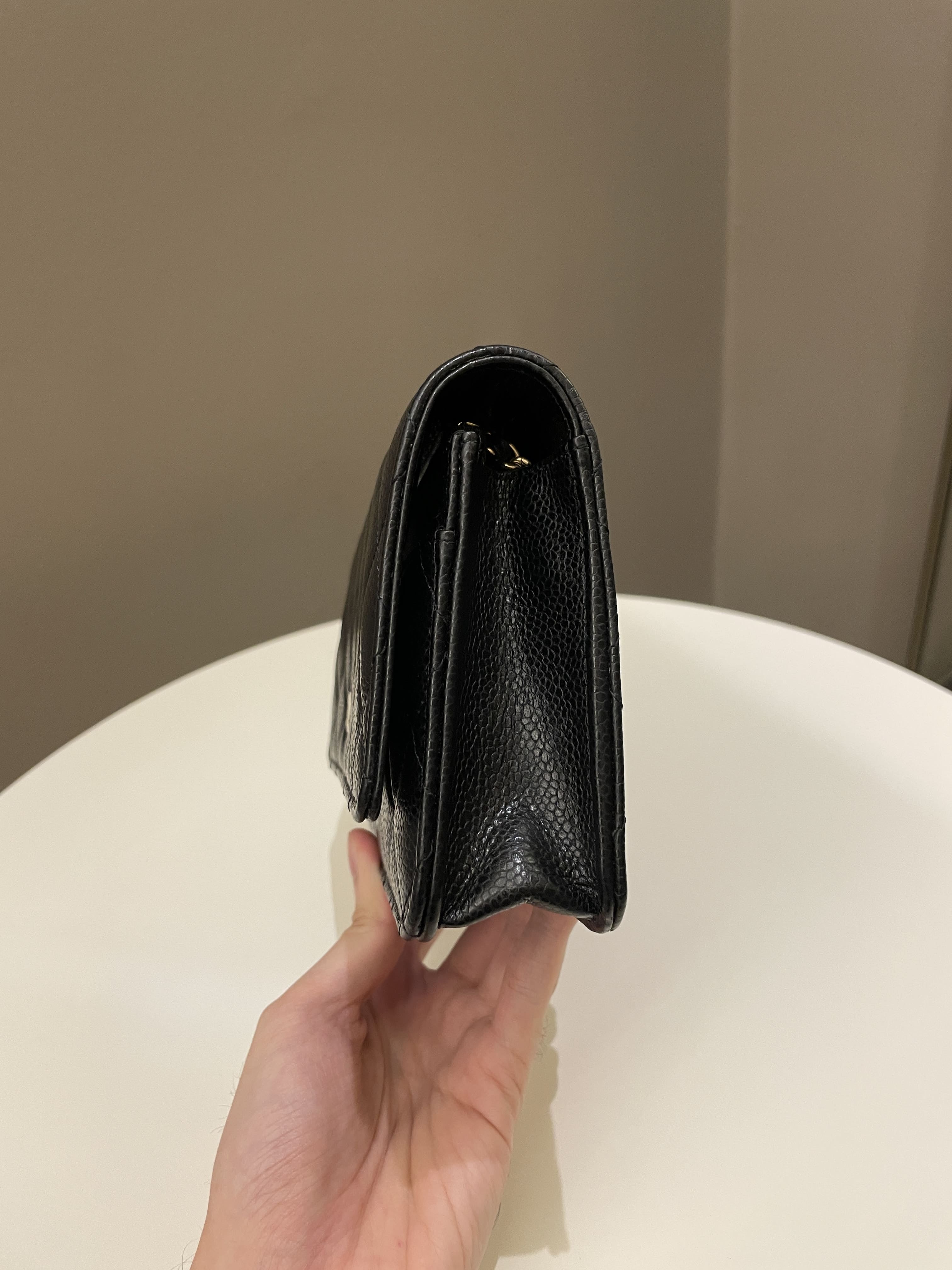 Chanel Classic Quilted Wallet on Chain Black Caviar