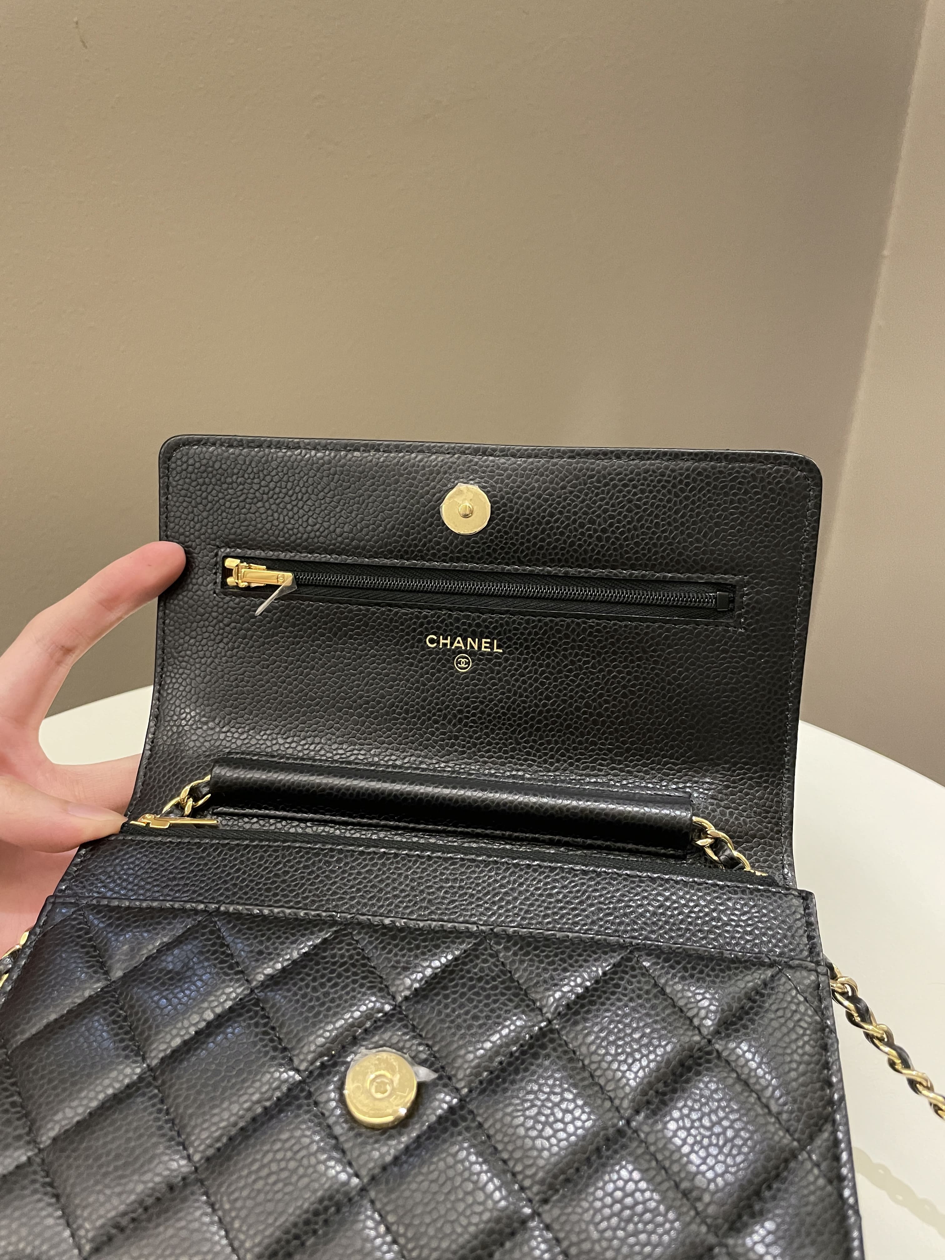 Chanel Classic Quilted Wallet on Chain Black Caviar