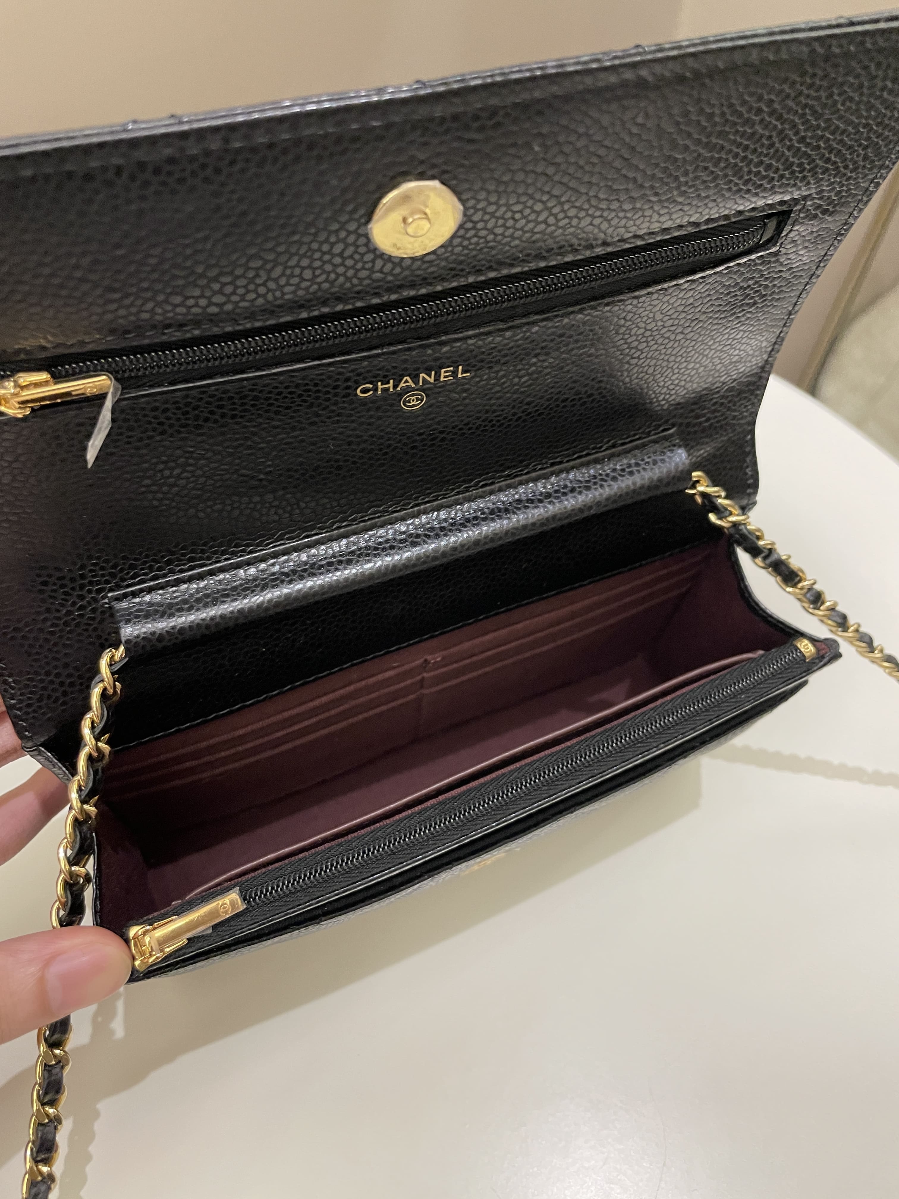 Chanel Classic Quilted Wallet on Chain Black Caviar