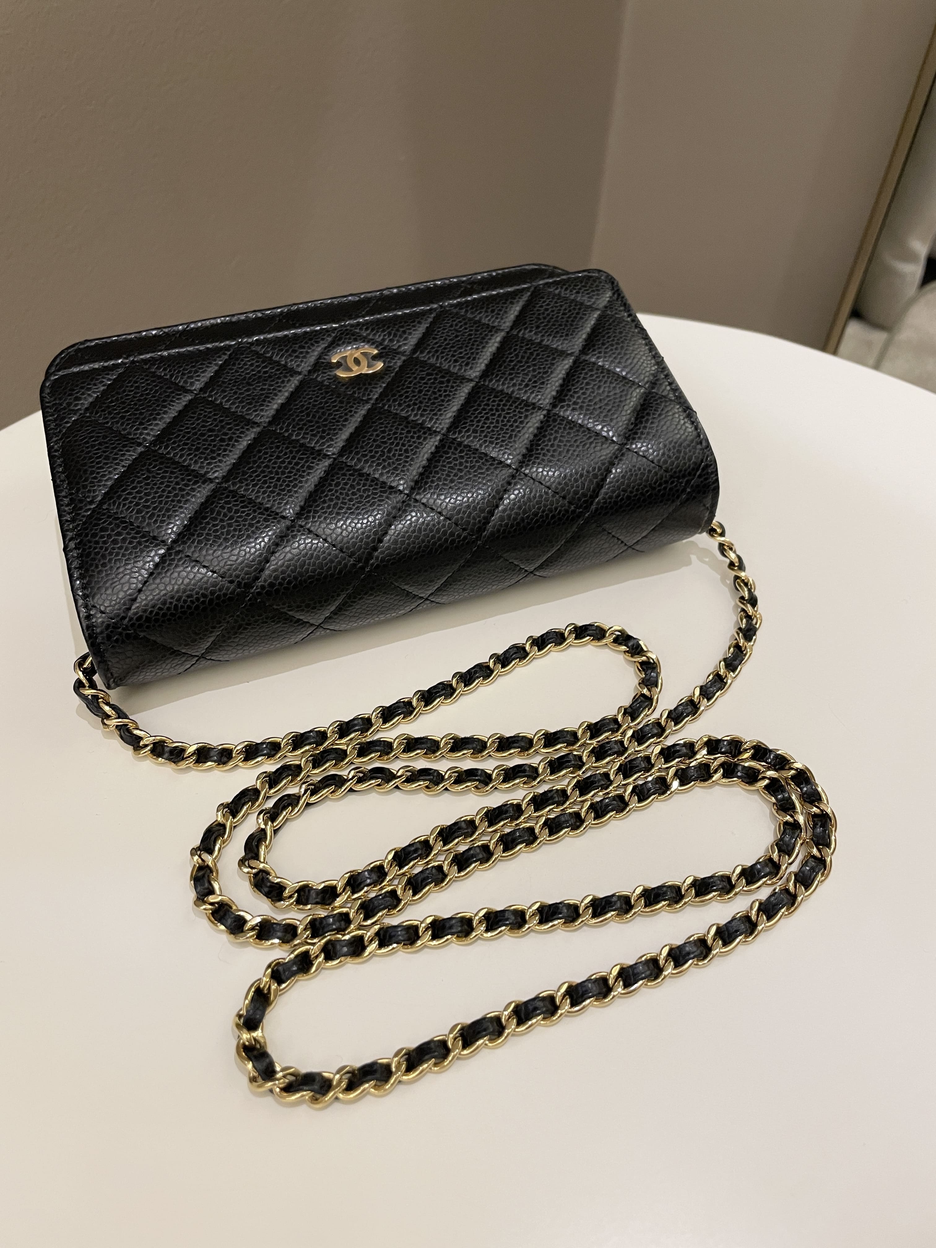 Chanel Classic Quilted Wallet on Chain Black Caviar