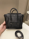 Celine Nano Luggage Black Grainy Calfskin