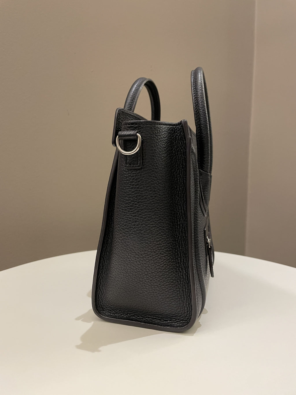 Celine Nano Luggage Black Grainy Calfskin