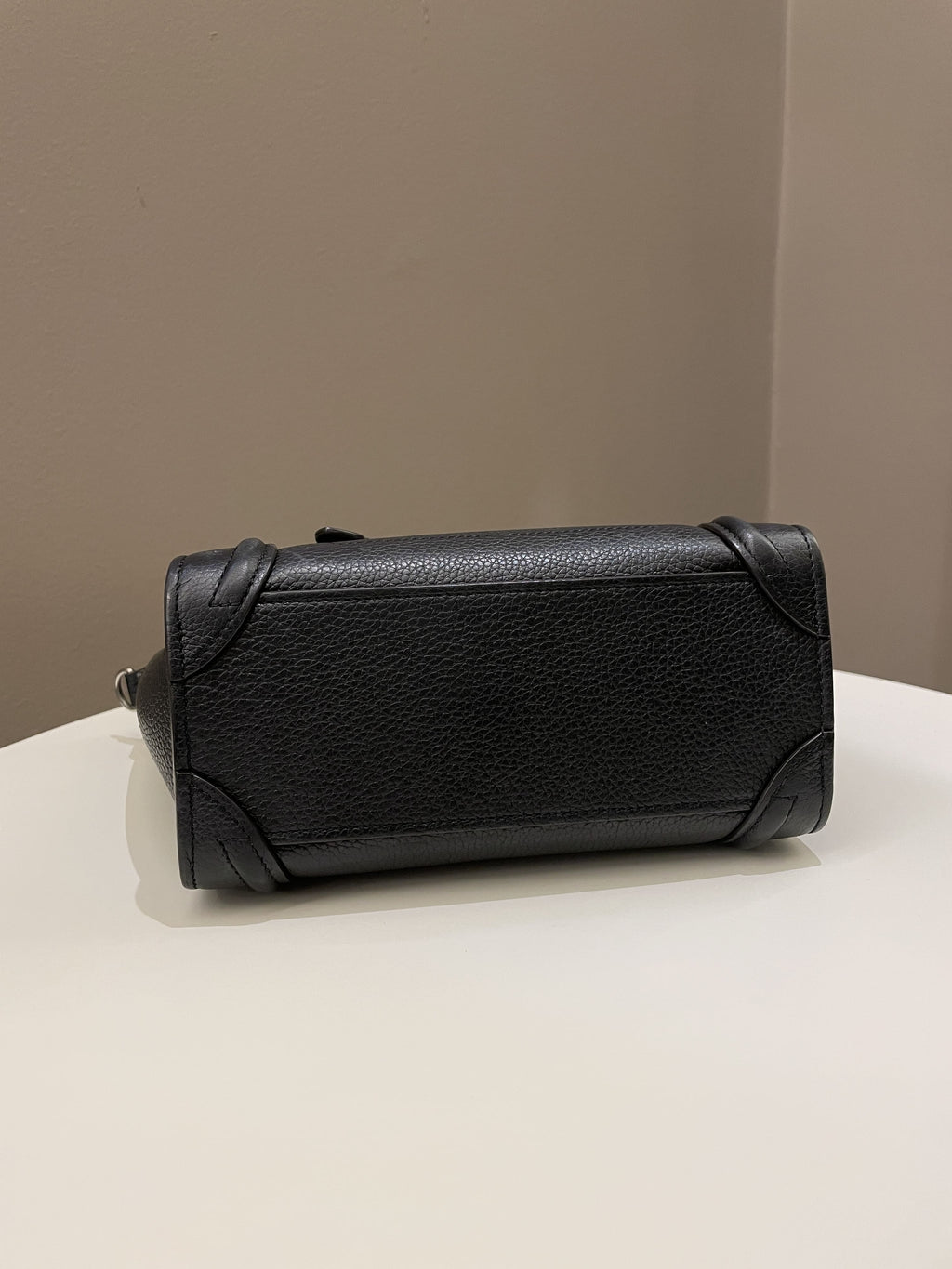 Celine Nano Luggage Black Grainy Calfskin