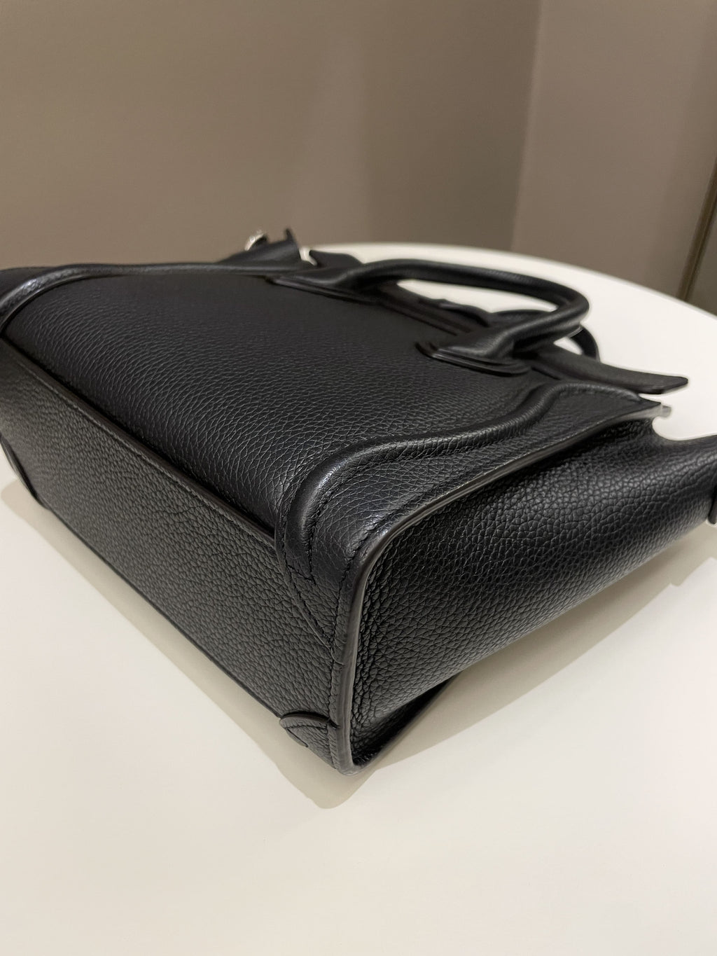 Celine Nano Luggage Black Grainy Calfskin