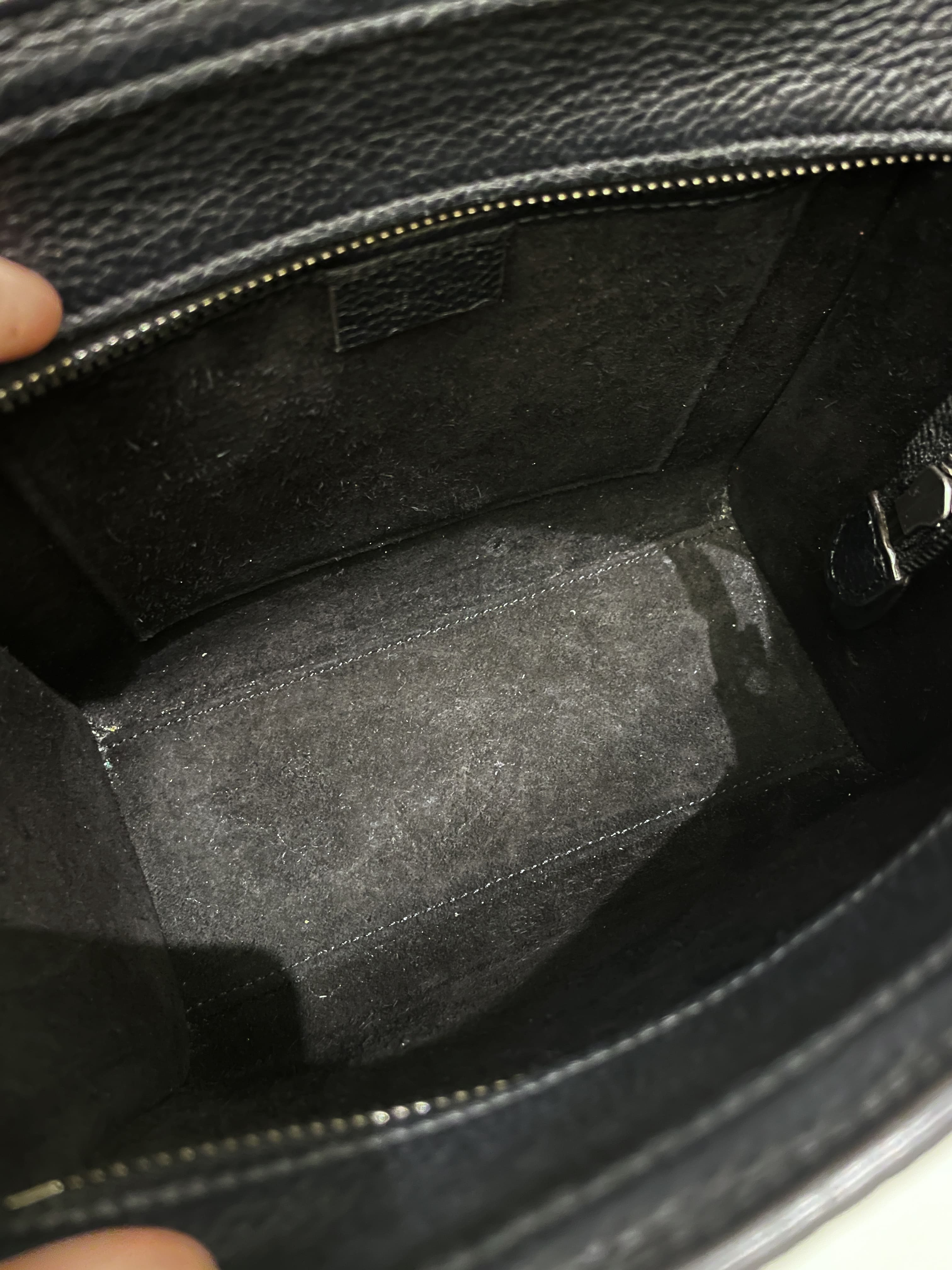 Celine Nano Luggage Black Grainy Calfskin