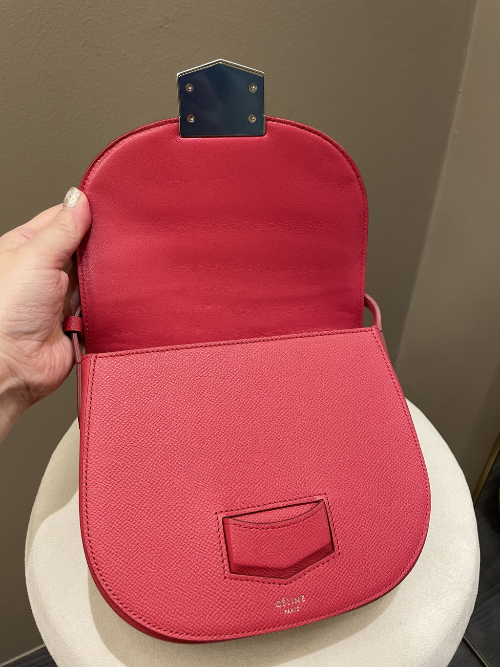 Celine Trotteur Bag Light Red (Epsom Like) Leather
