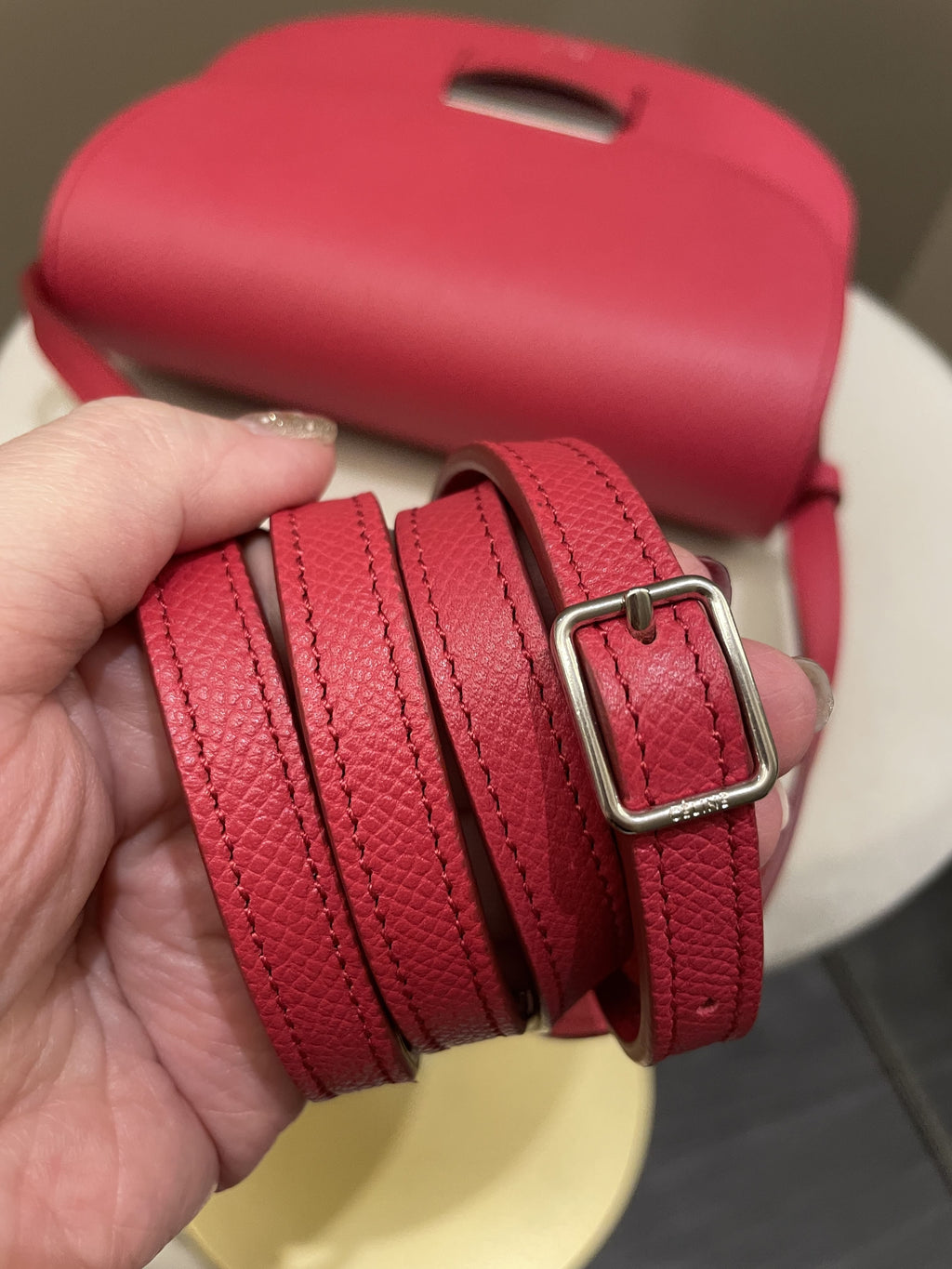Celine Trotteur Bag Light Red (Epsom Like) Leather