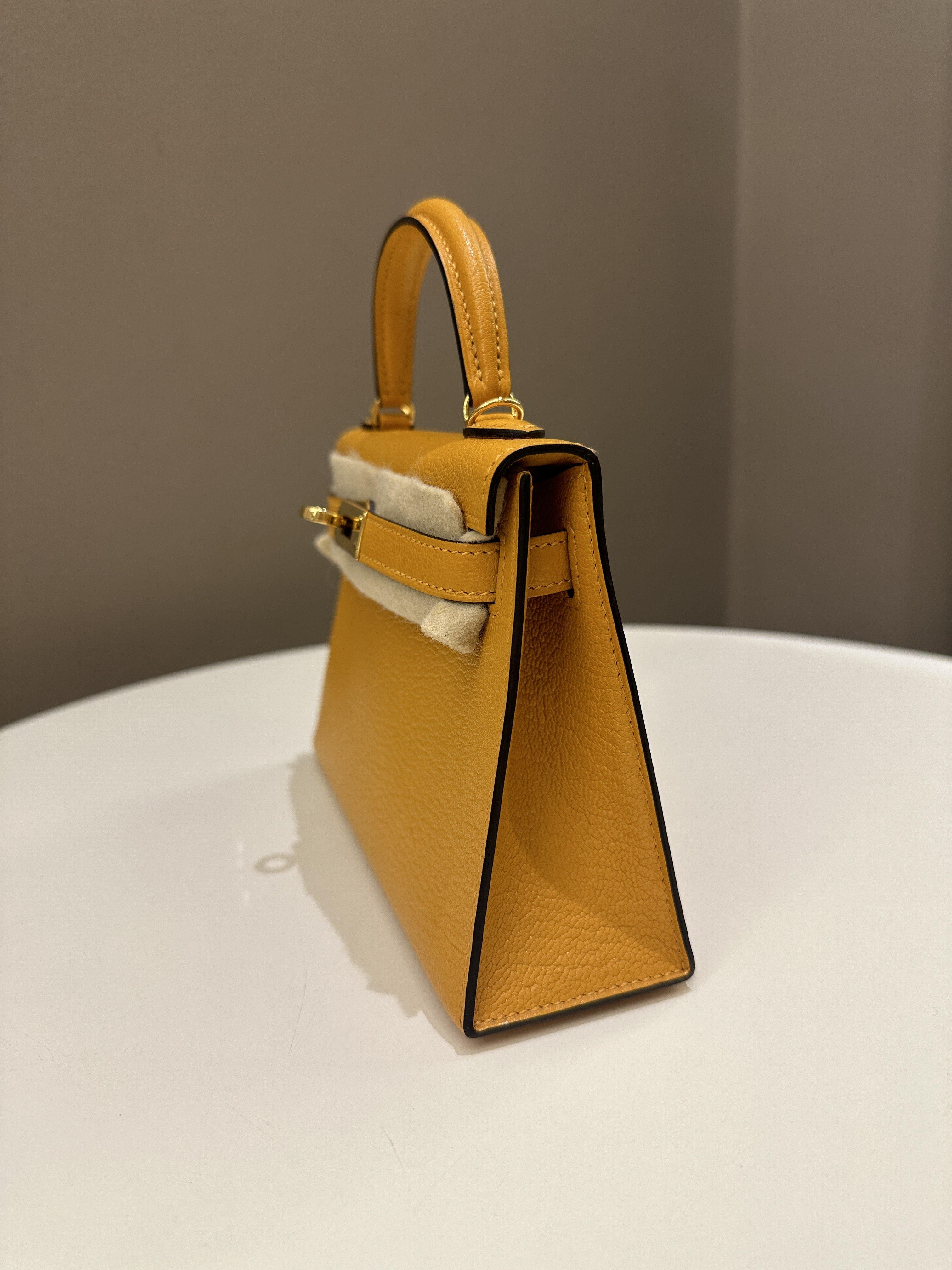 Hermes Mini Kelly 20 Moutarde ChÃƒÆ’Ã‚Â¨vre