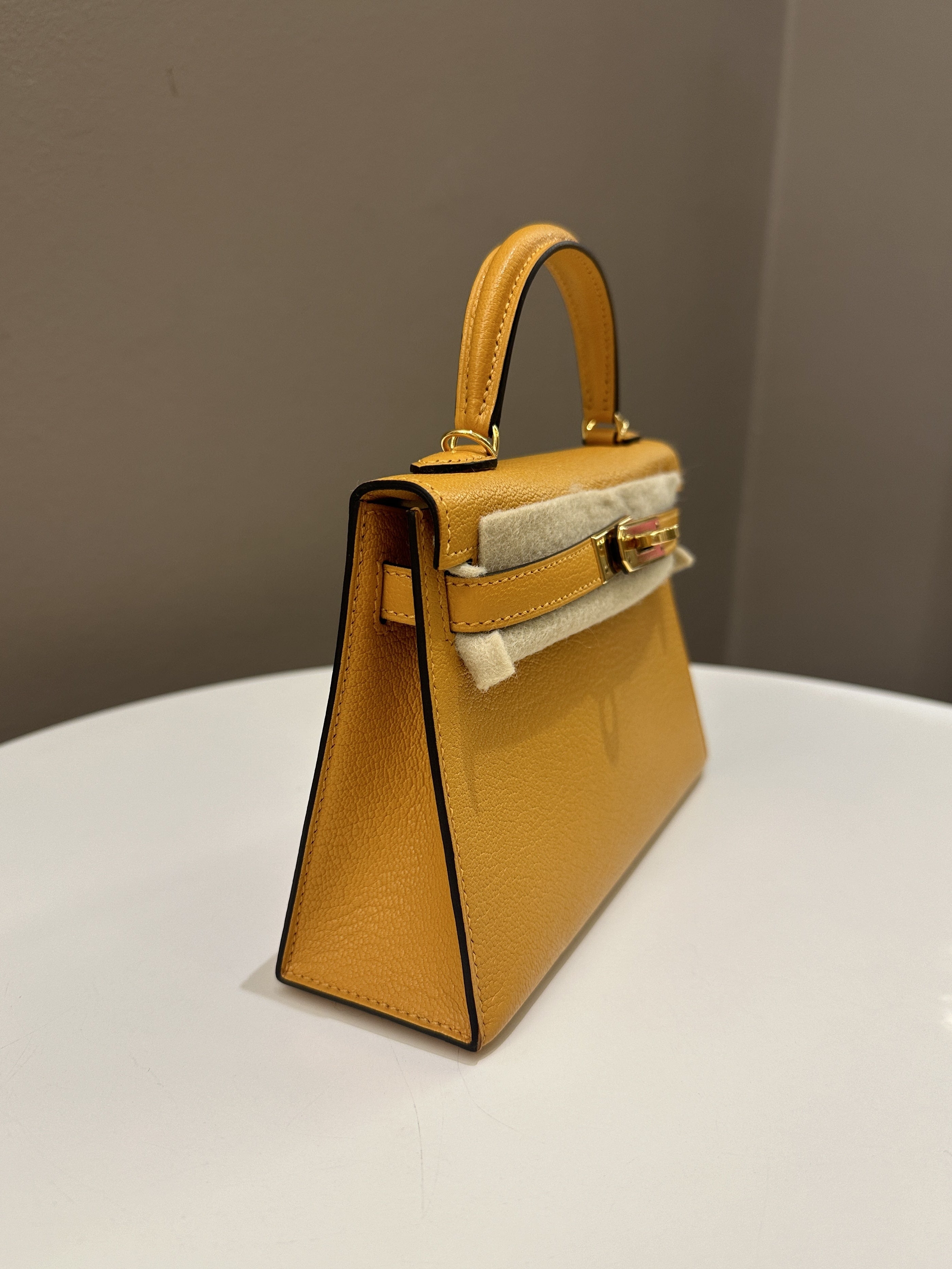 Hermes Mini Kelly 20 Moutarde ChÃƒÆ’Ã‚Â¨vre
