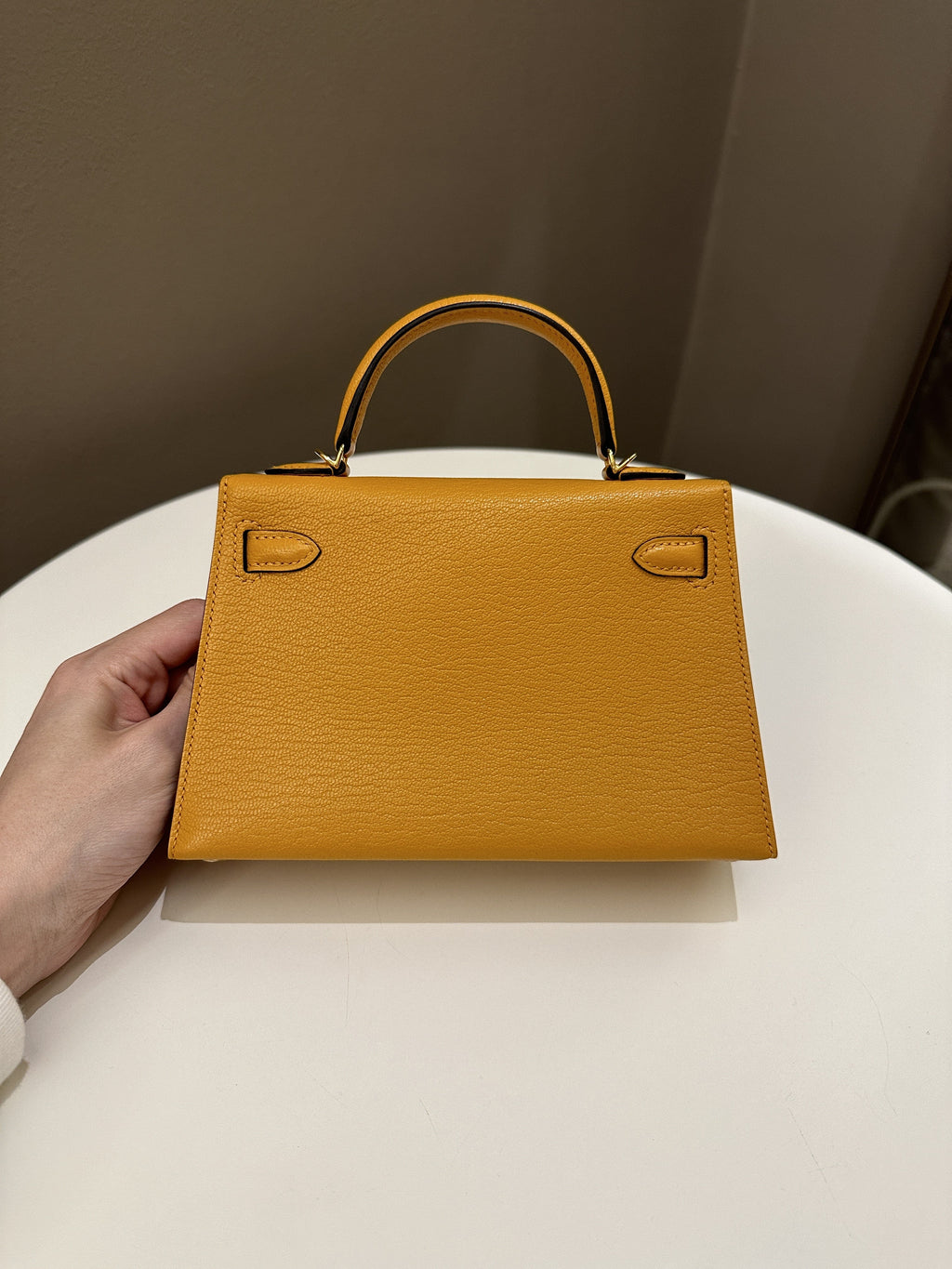Hermes Mini Kelly 20 Moutarde ChÃƒÆ’Ã‚Â¨vre