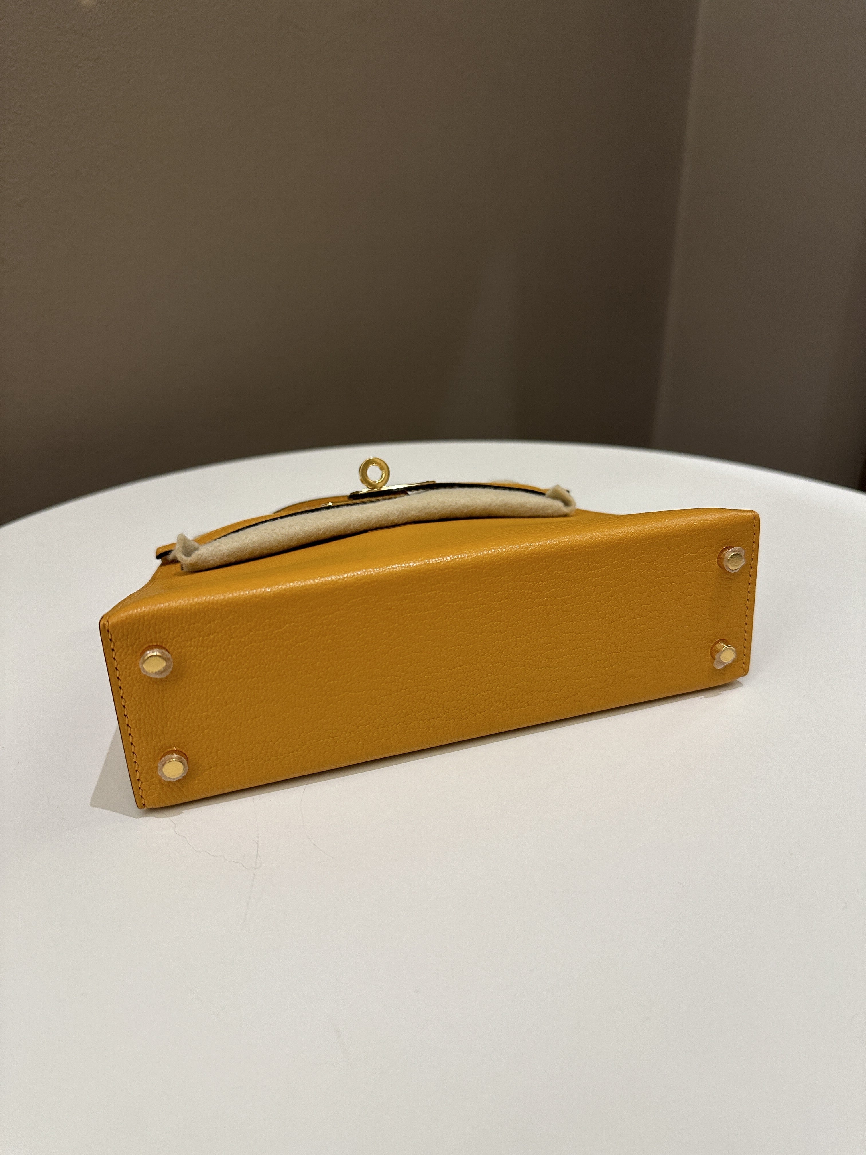 Hermes Mini Kelly 20 Moutarde ChÃƒÆ’Ã‚Â¨vre