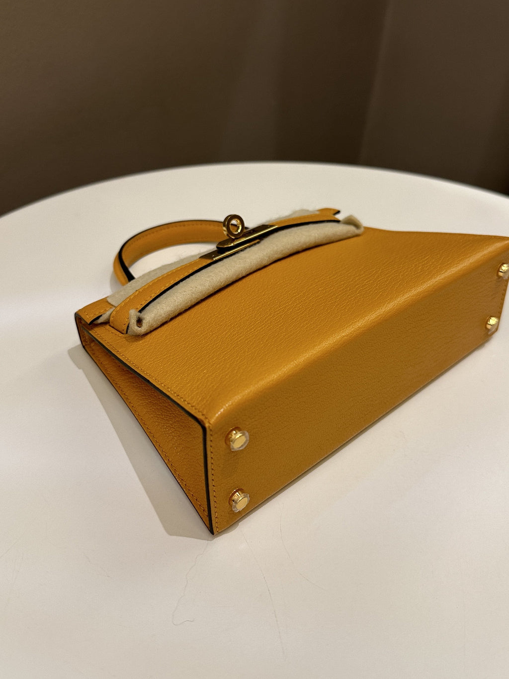 Hermes Mini Kelly 20 Moutarde ChÃƒÆ’Ã‚Â¨vre