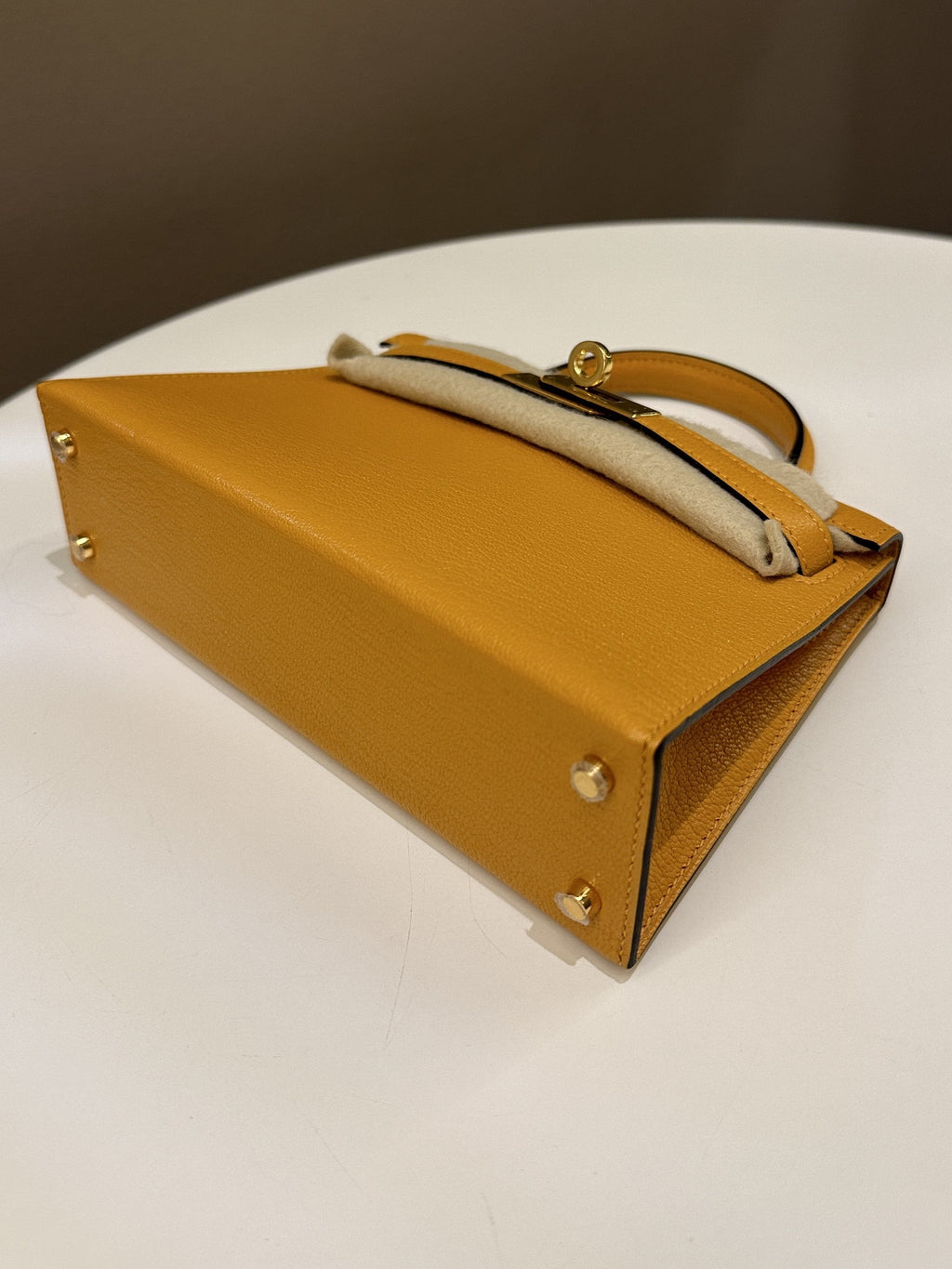 Hermes Mini Kelly 20 Moutarde ChÃƒÆ’Ã‚Â¨vre