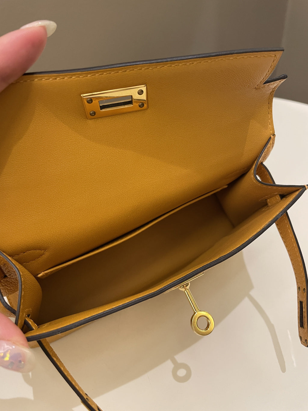 Hermes Mini Kelly 20 Moutarde ChÃƒÆ’Ã‚Â¨vre