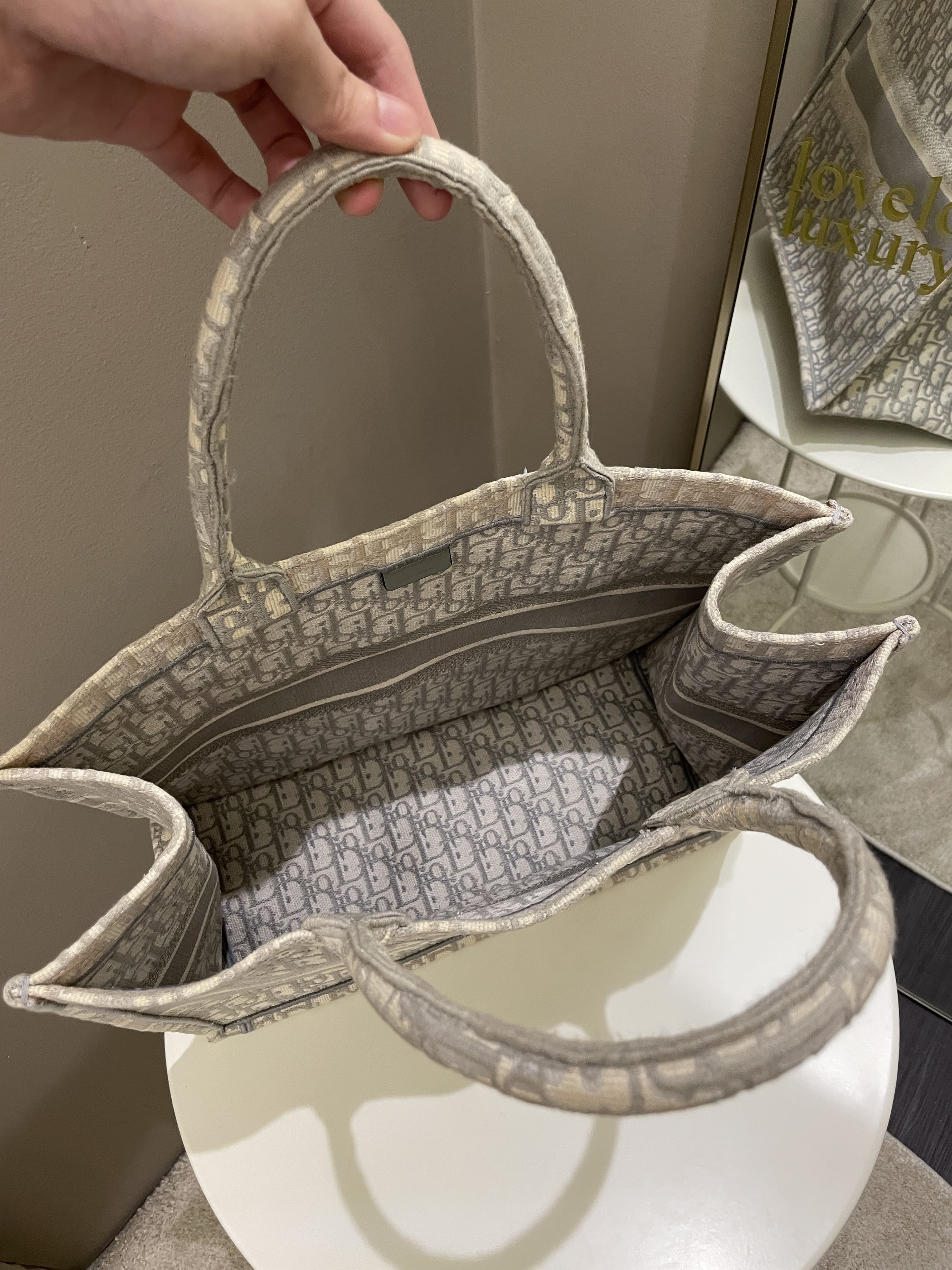 Dior Book Tote Grey Oblique