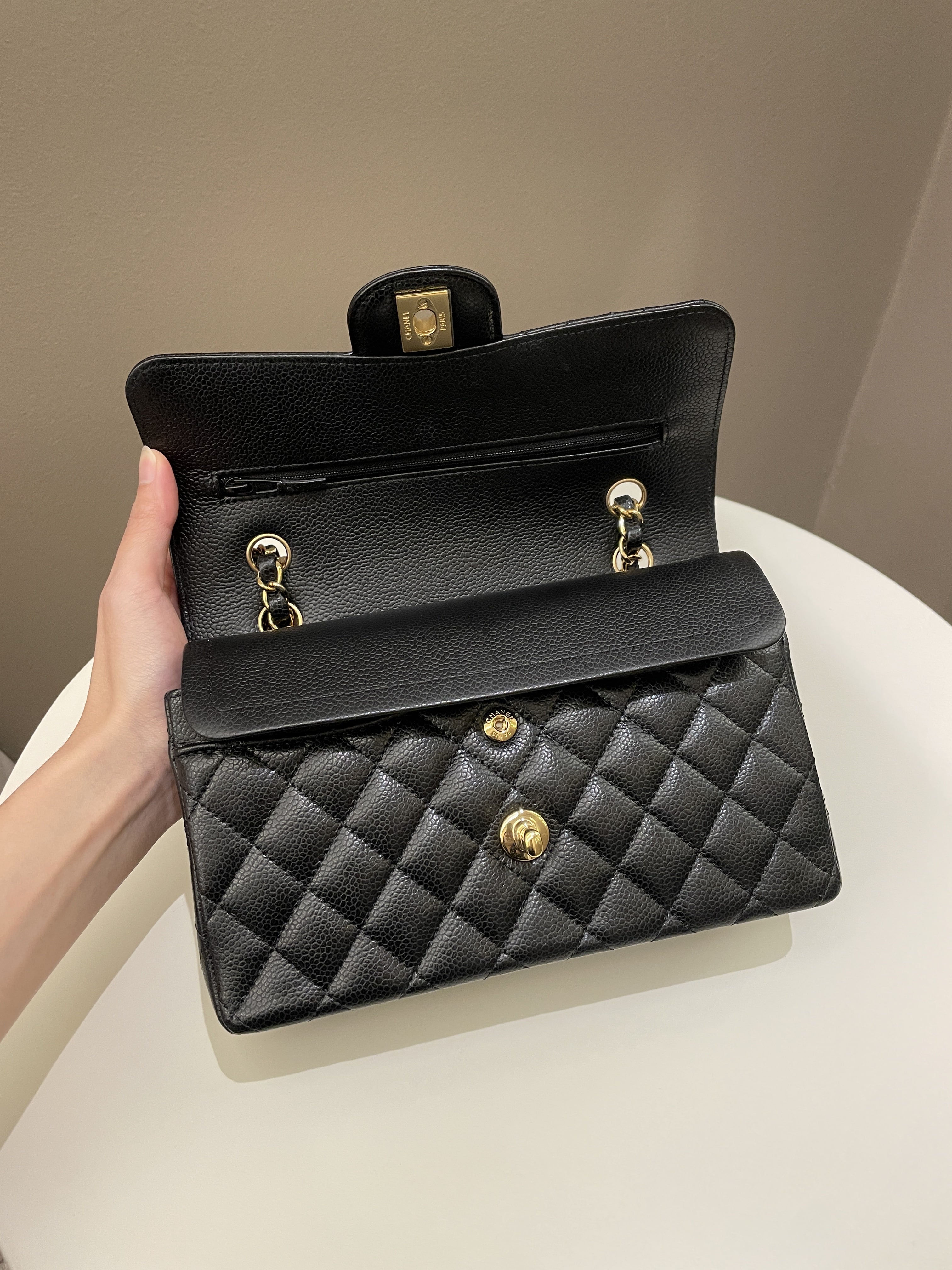 Chanel Classic Quilted Small Double Flap Black Caviar