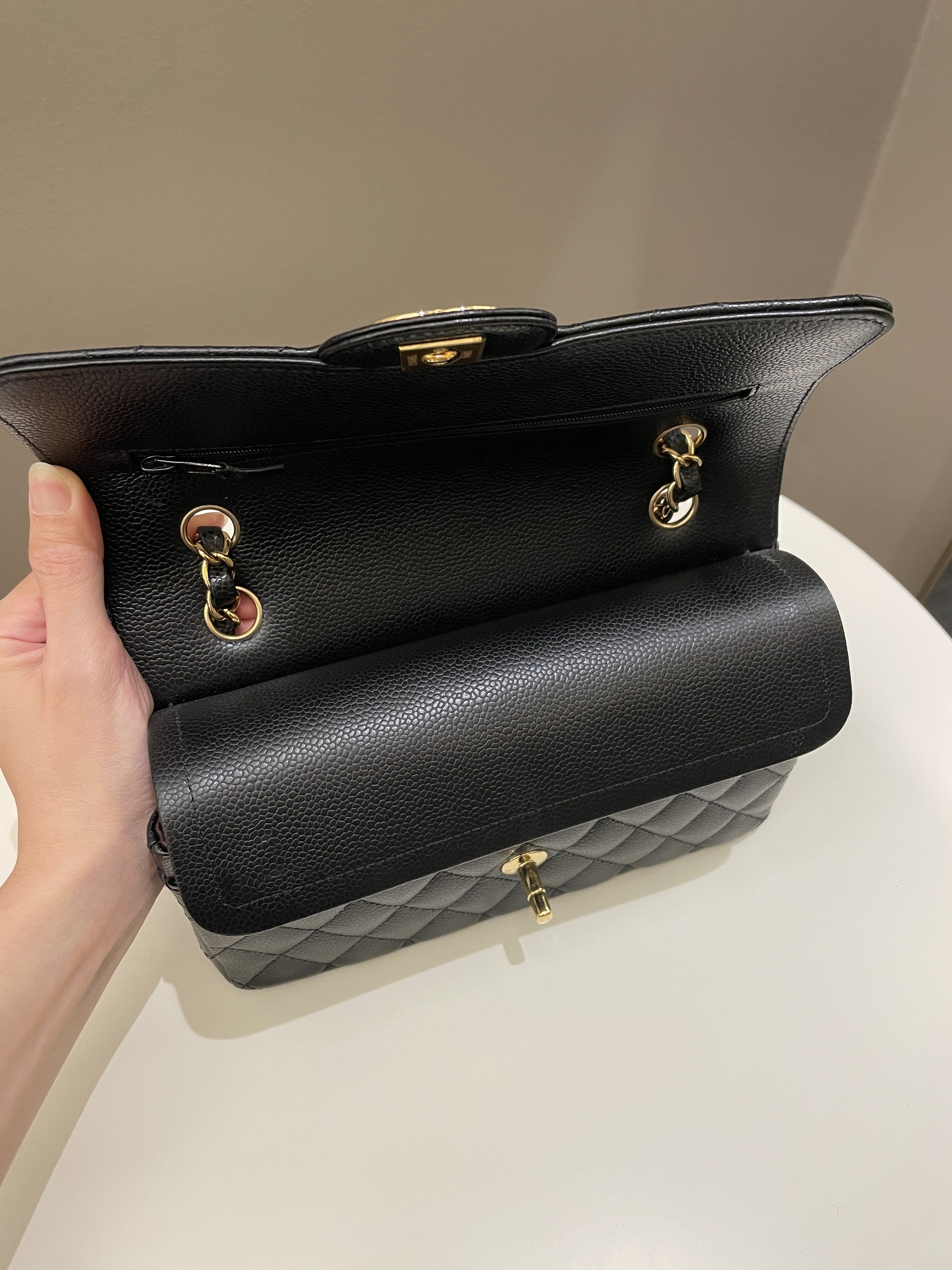 Chanel Classic Quilted Small Double Flap Black Caviar