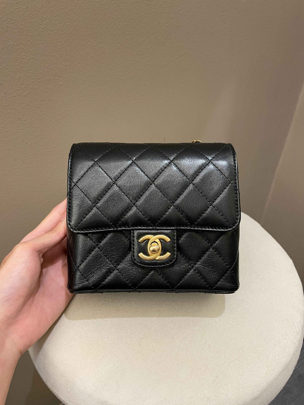 Chanel 22K Mini Square Flap Bag Black