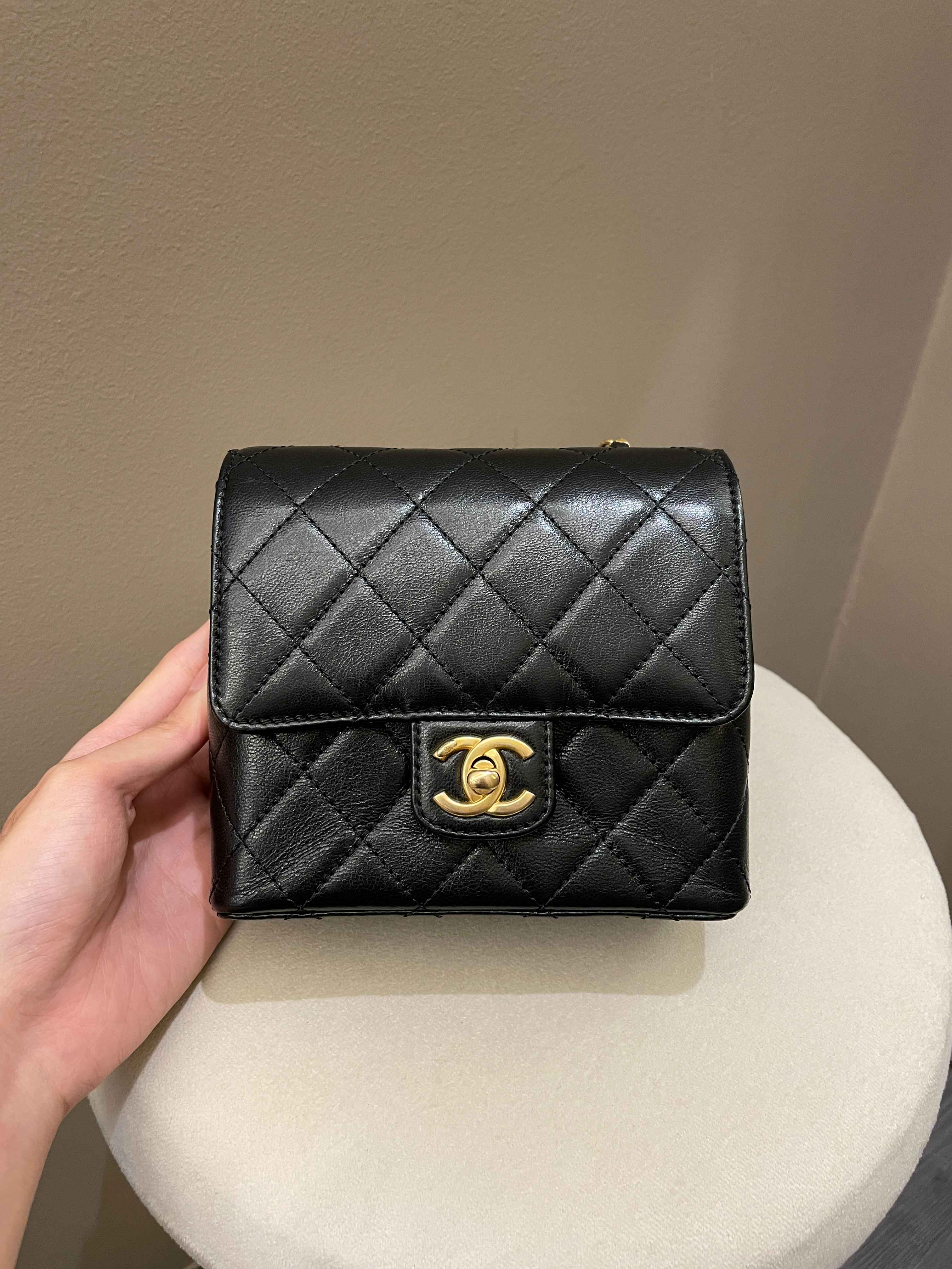 Chanel 22K Mini Square Flap Bag Black