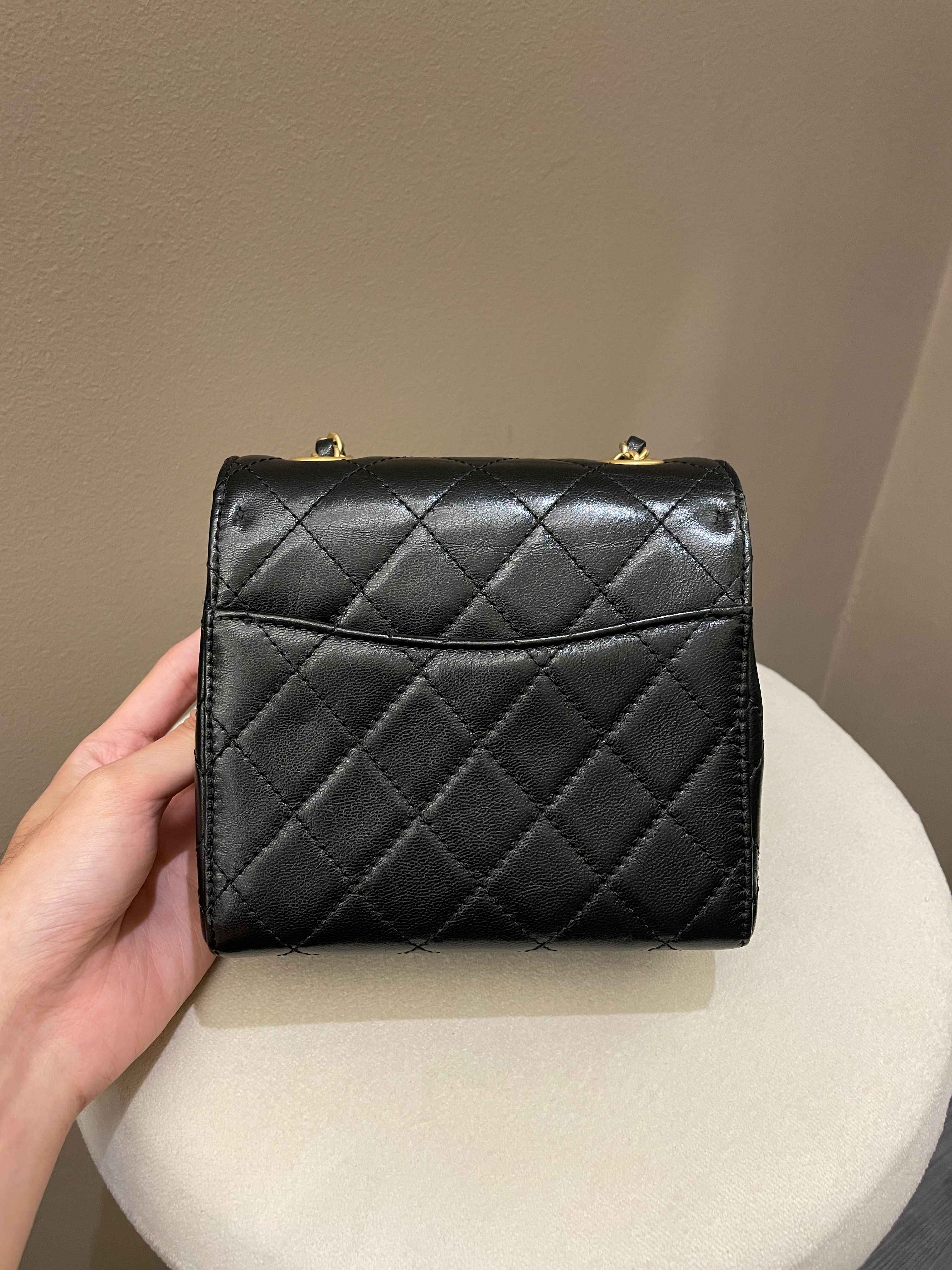Chanel 22K Mini Square Flap Bag Black