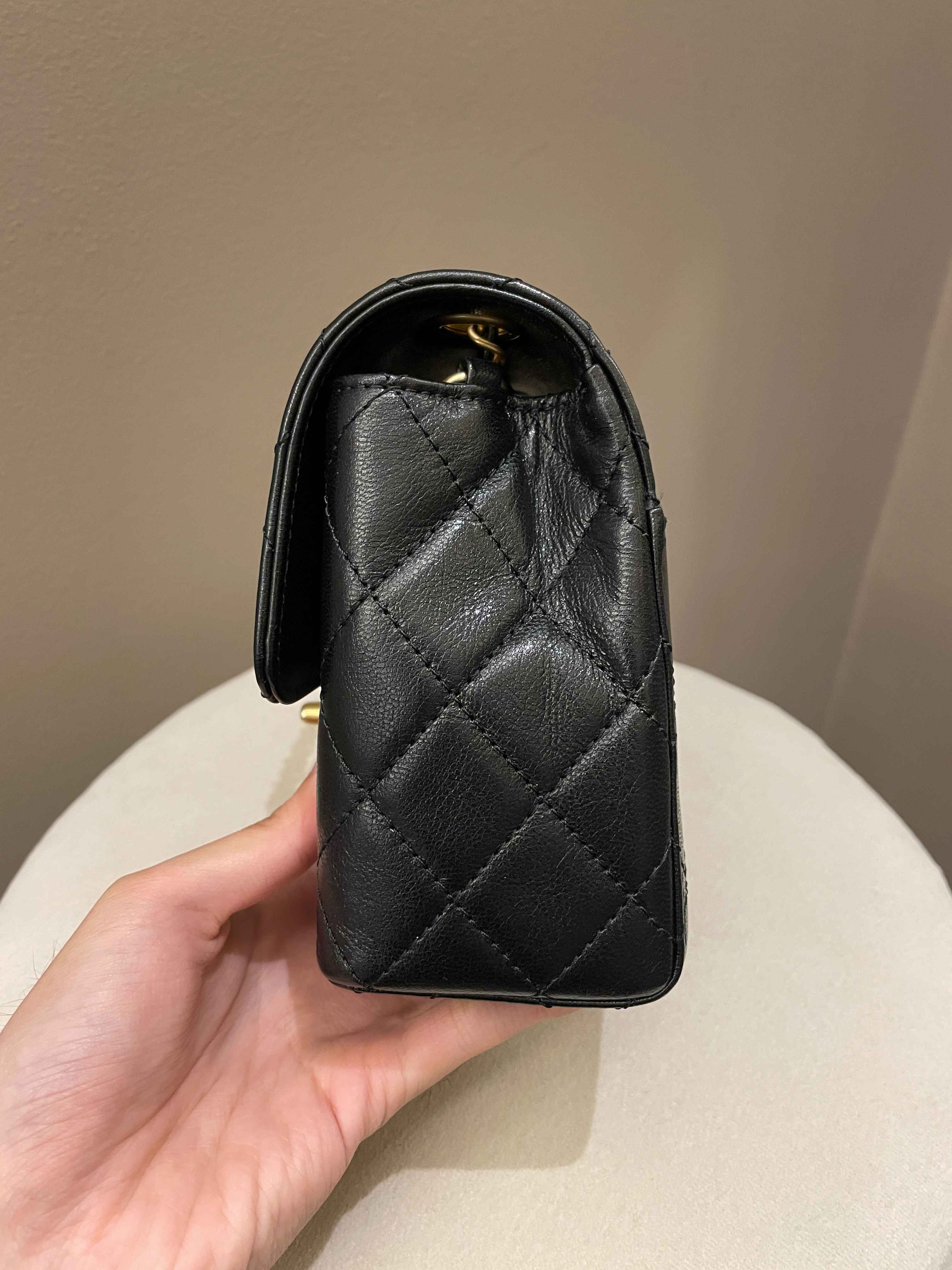 Chanel 22K Mini Square Flap Bag Black