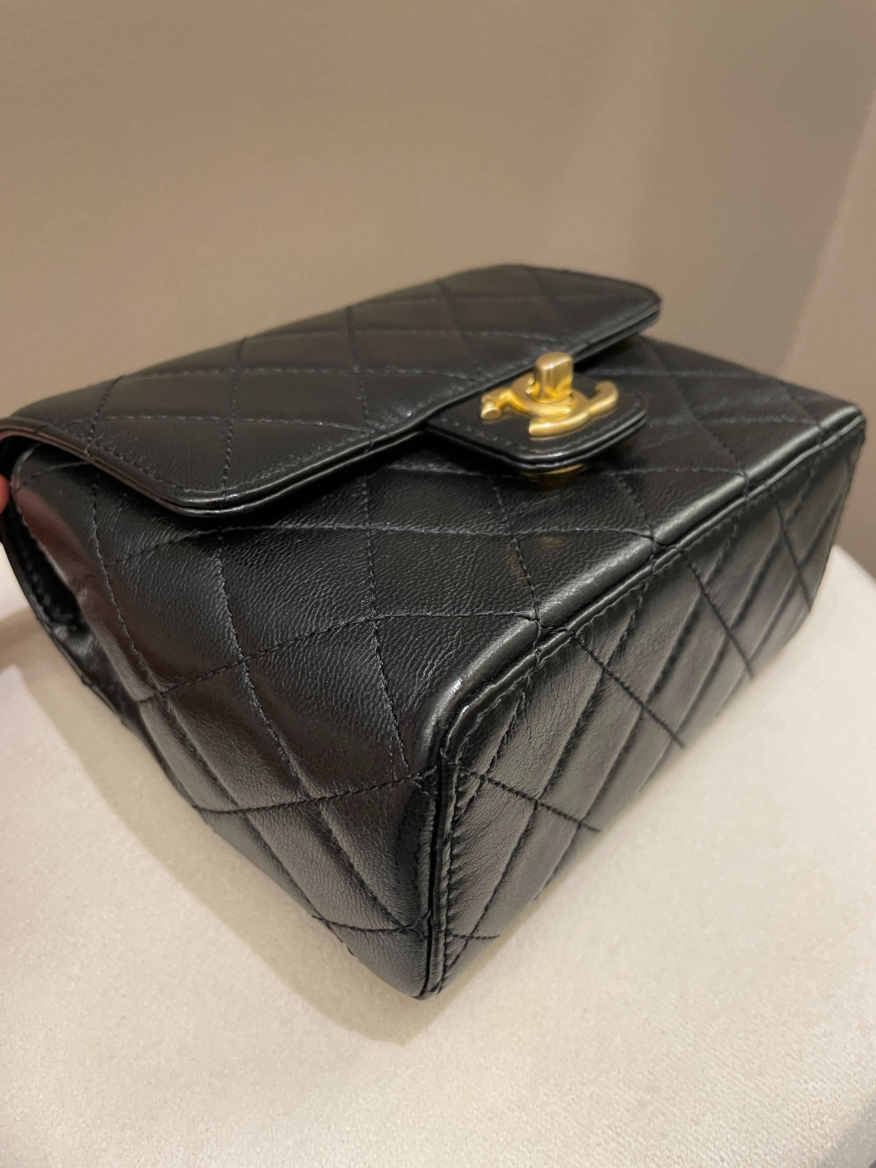 Chanel 22K Mini Square Flap Bag Black