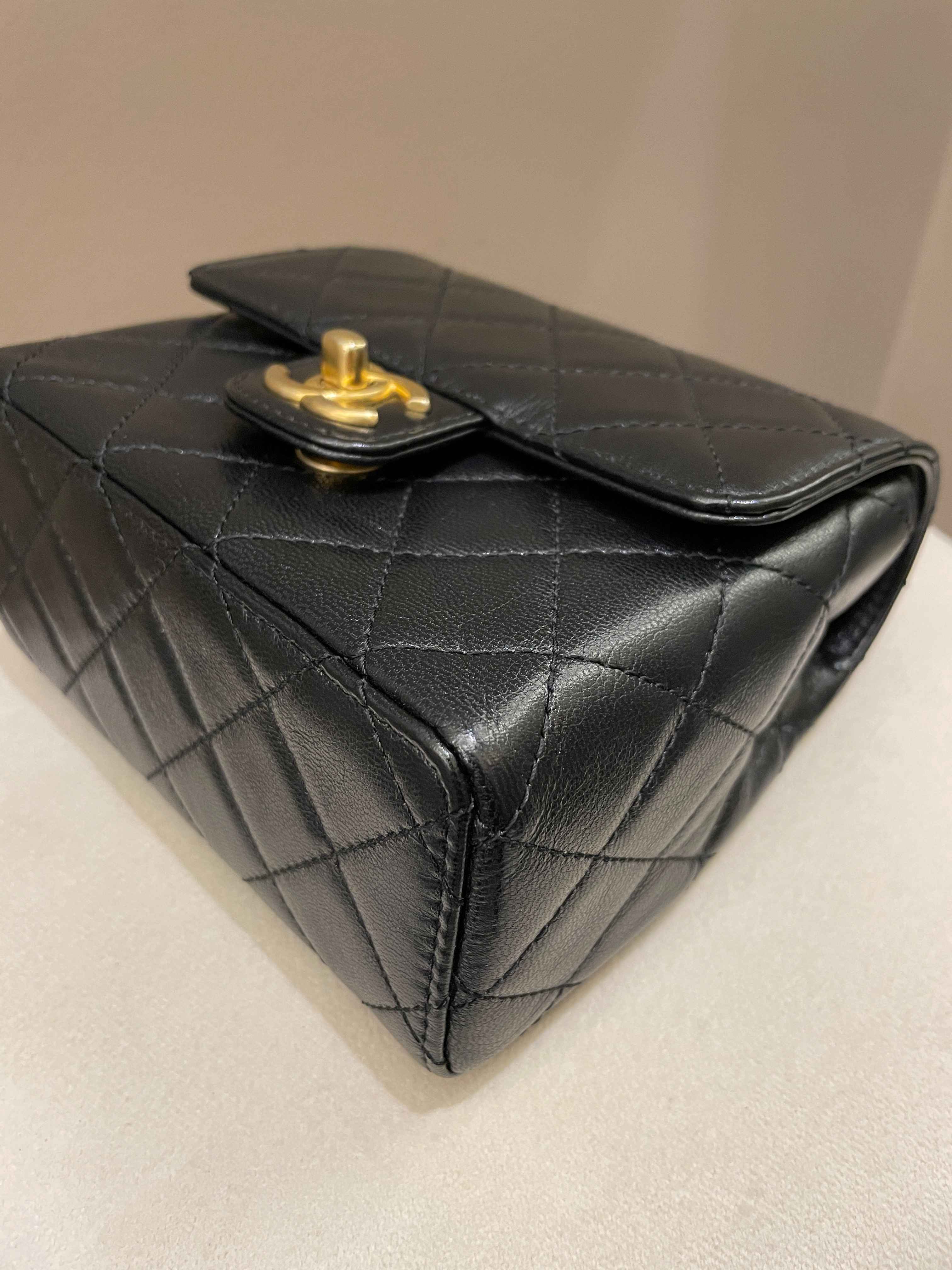 Chanel 22K Mini Square Flap Bag Black