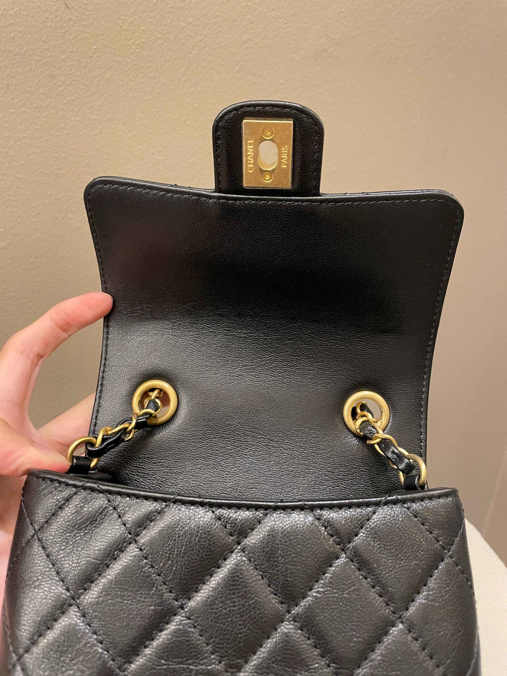 Chanel 22K Mini Square Flap Bag Black
