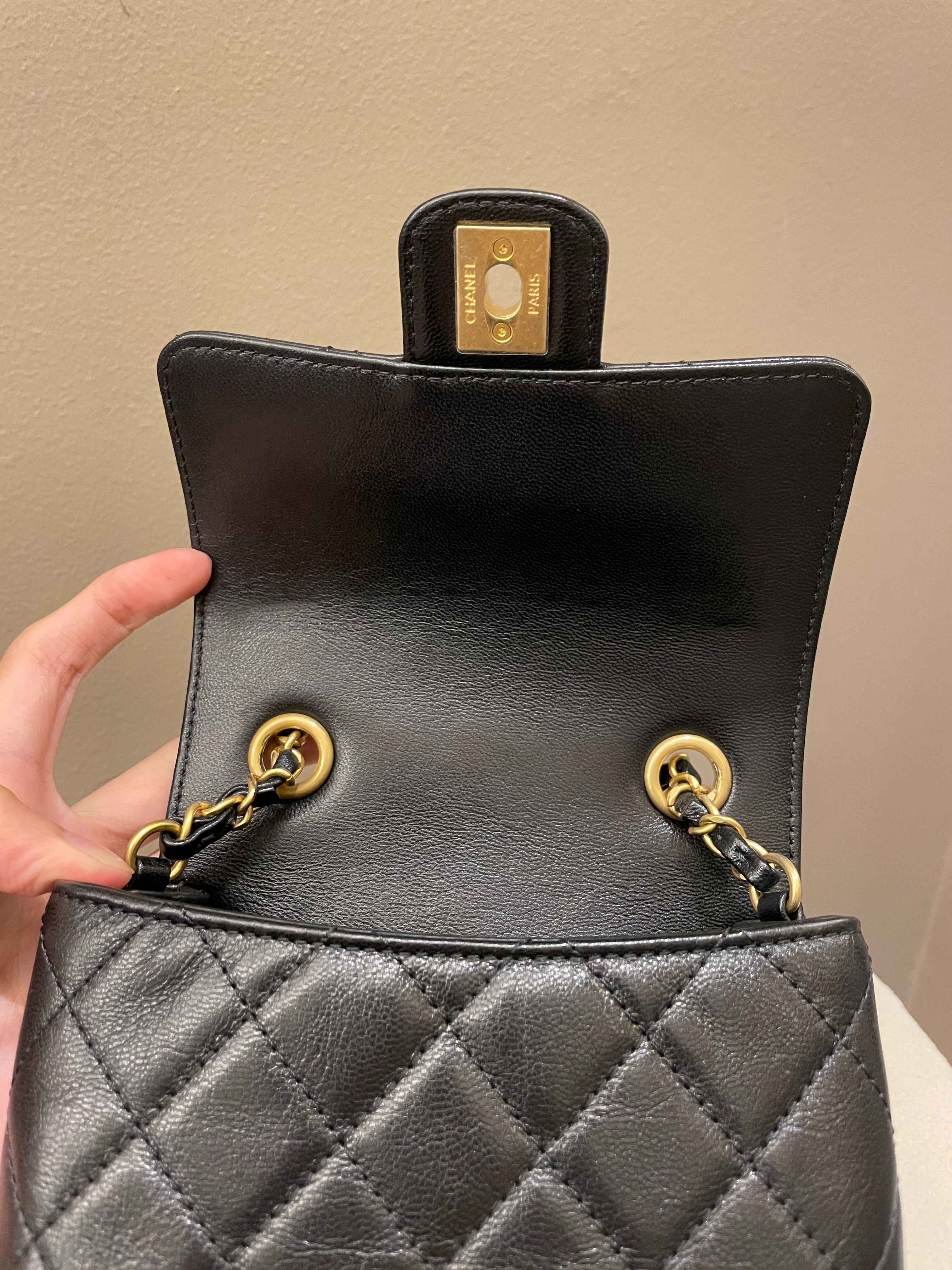 Chanel 22K Mini Square Flap Bag Black