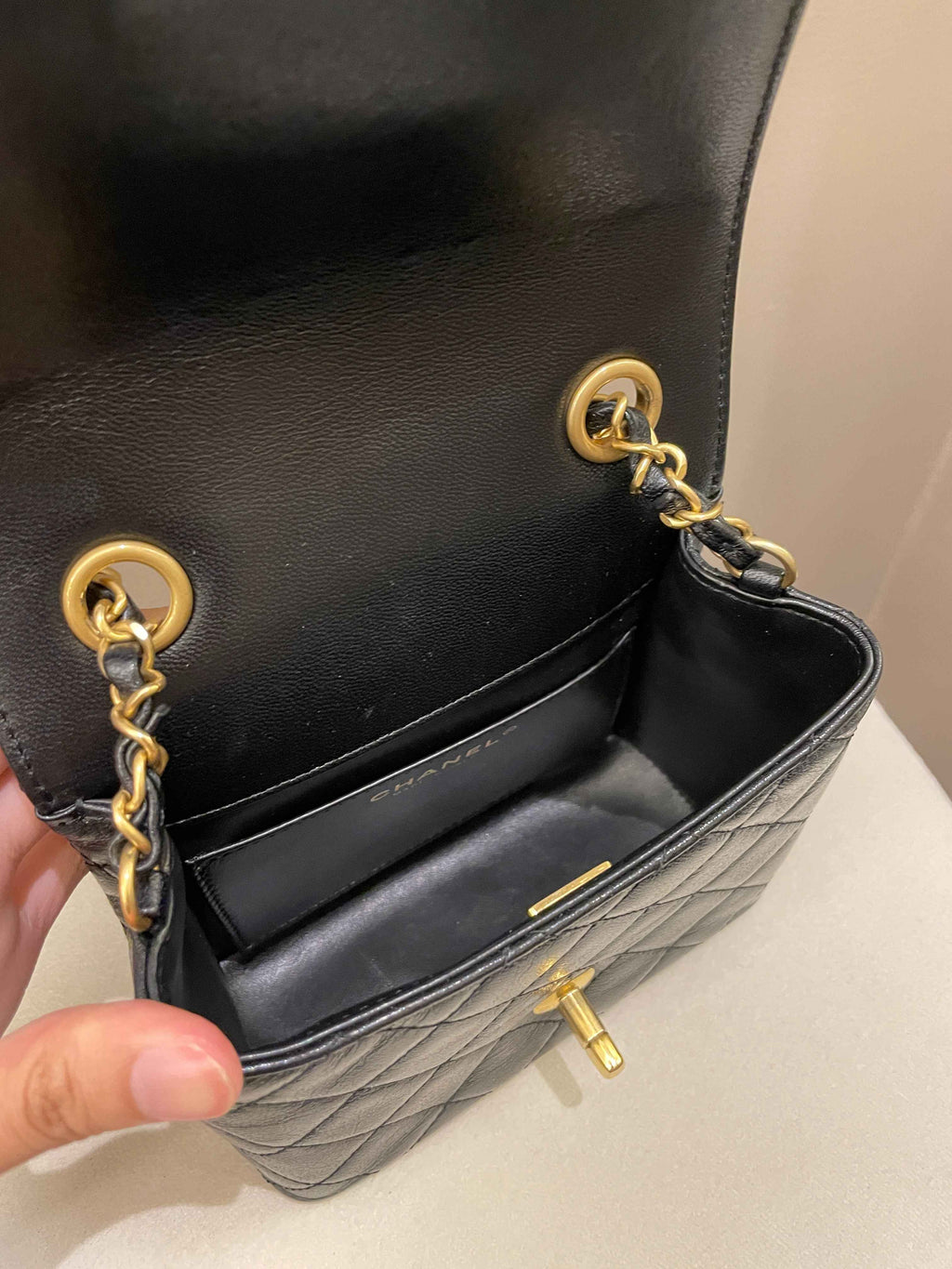 Chanel 22K Mini Square Flap Bag Black