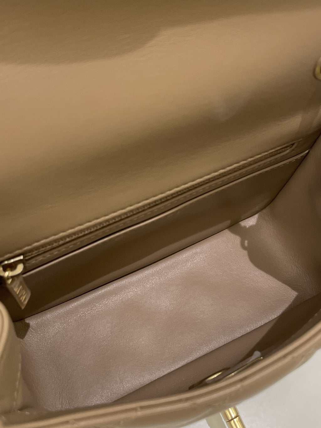 Chanel Pearl Crush Mini Square Dark Beige Lambskin