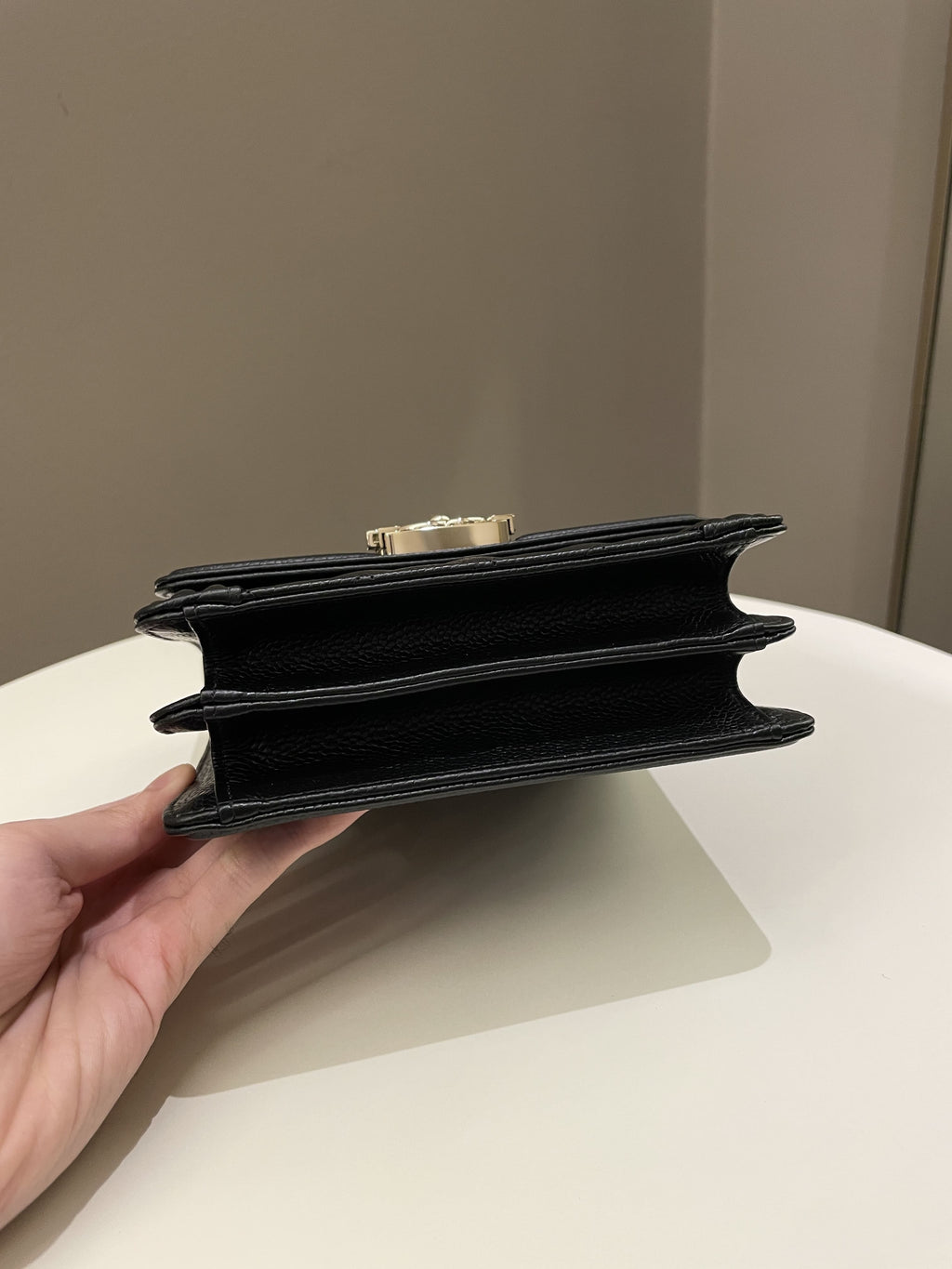 Chanel Quilted North South Boy Black Caviar