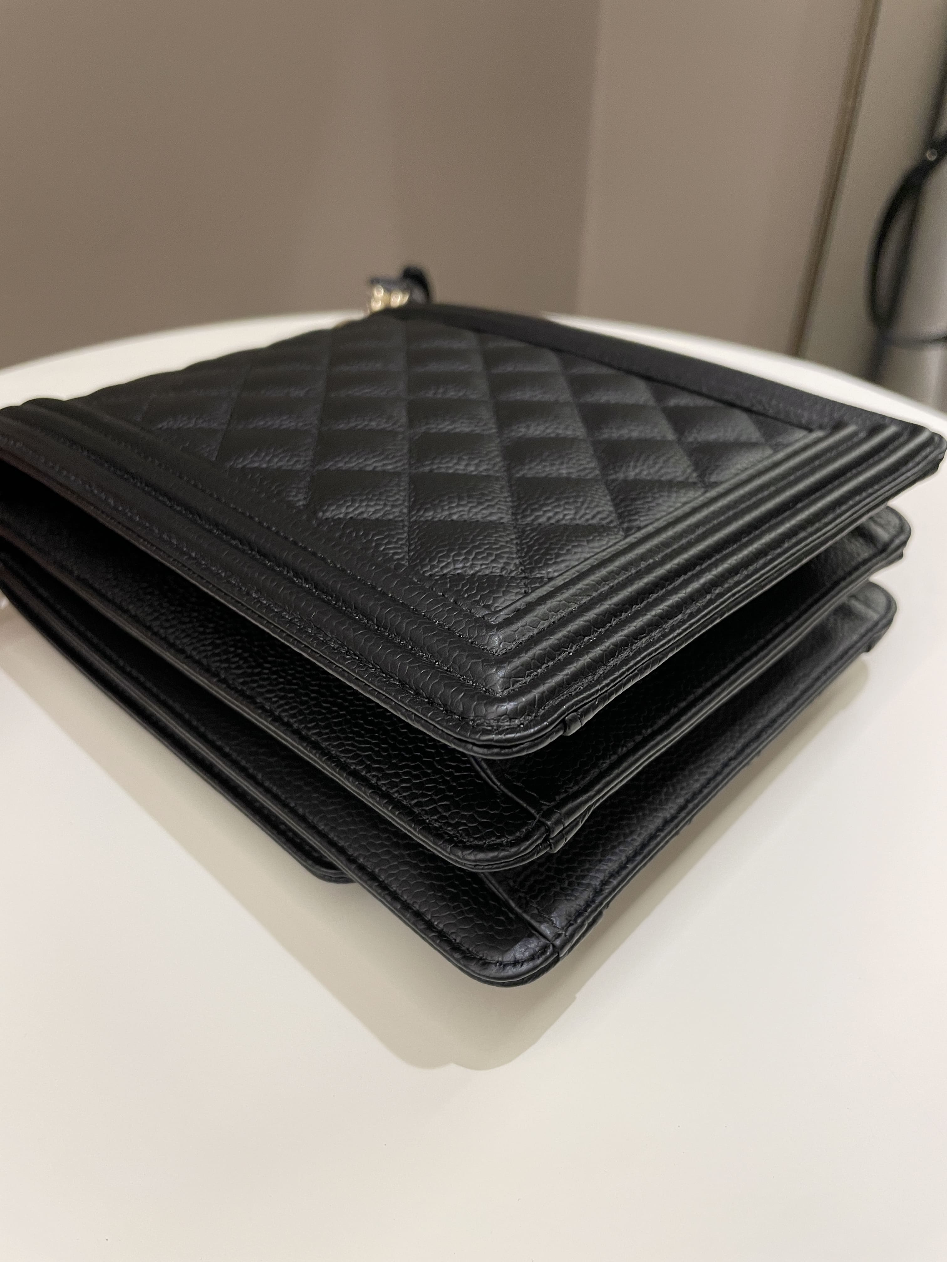 Chanel Quilted North South Boy Black Caviar