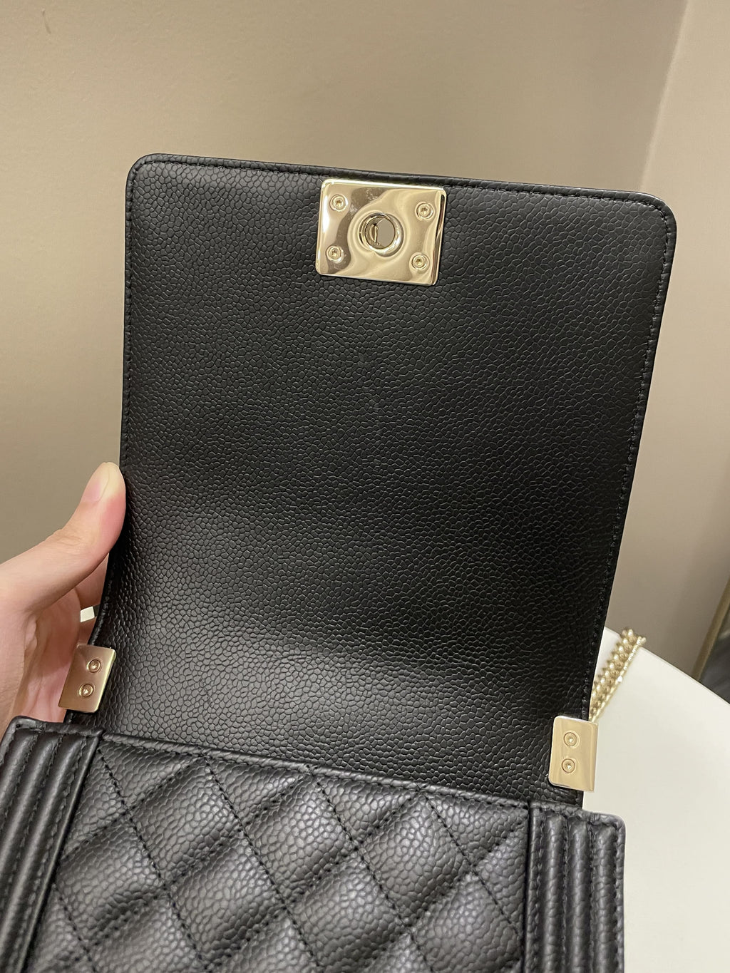 Chanel Quilted North South Boy Black Caviar